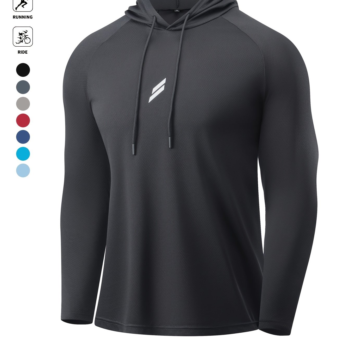 E-shop Trendiger Herrenmode Langarm Hoodie, Verstellbare Kapuze mit Kordelzug und Printdetails, Unifarbenes Design, Einfach und Langlebig, Ästhetisch