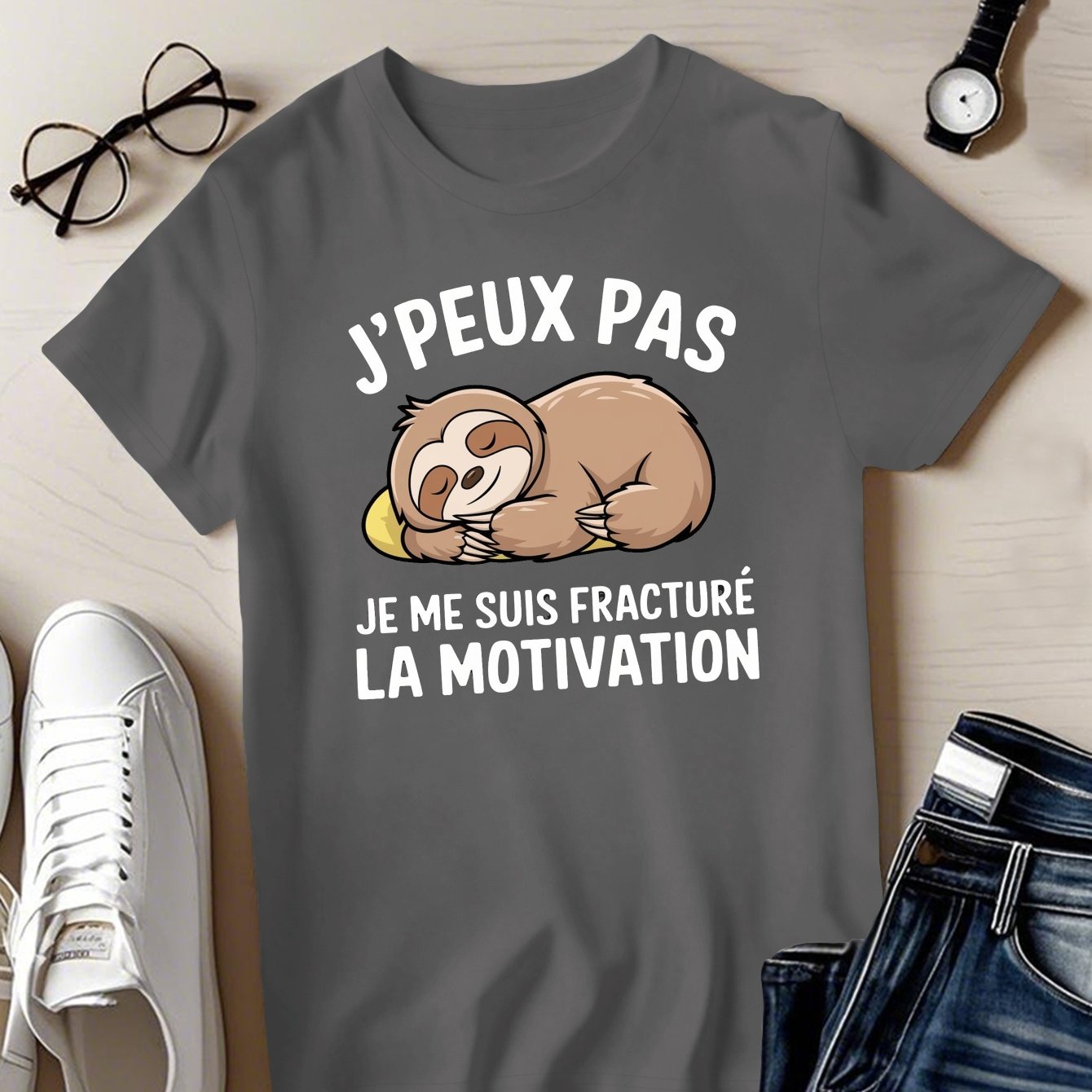 TEMU T-shirt à manches courtes et col ras du cou avec imprimé « I Can T Get Fractured Motivation », haut décontracté pour l'été et , vêtement pour