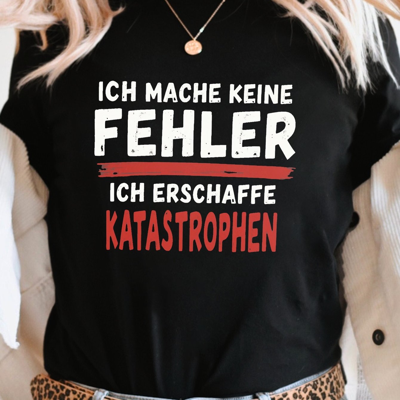 Image of T Print T-shirt, Short Sleeve Crew Neck Casual Top For Summer & Spring, Women's Clothing