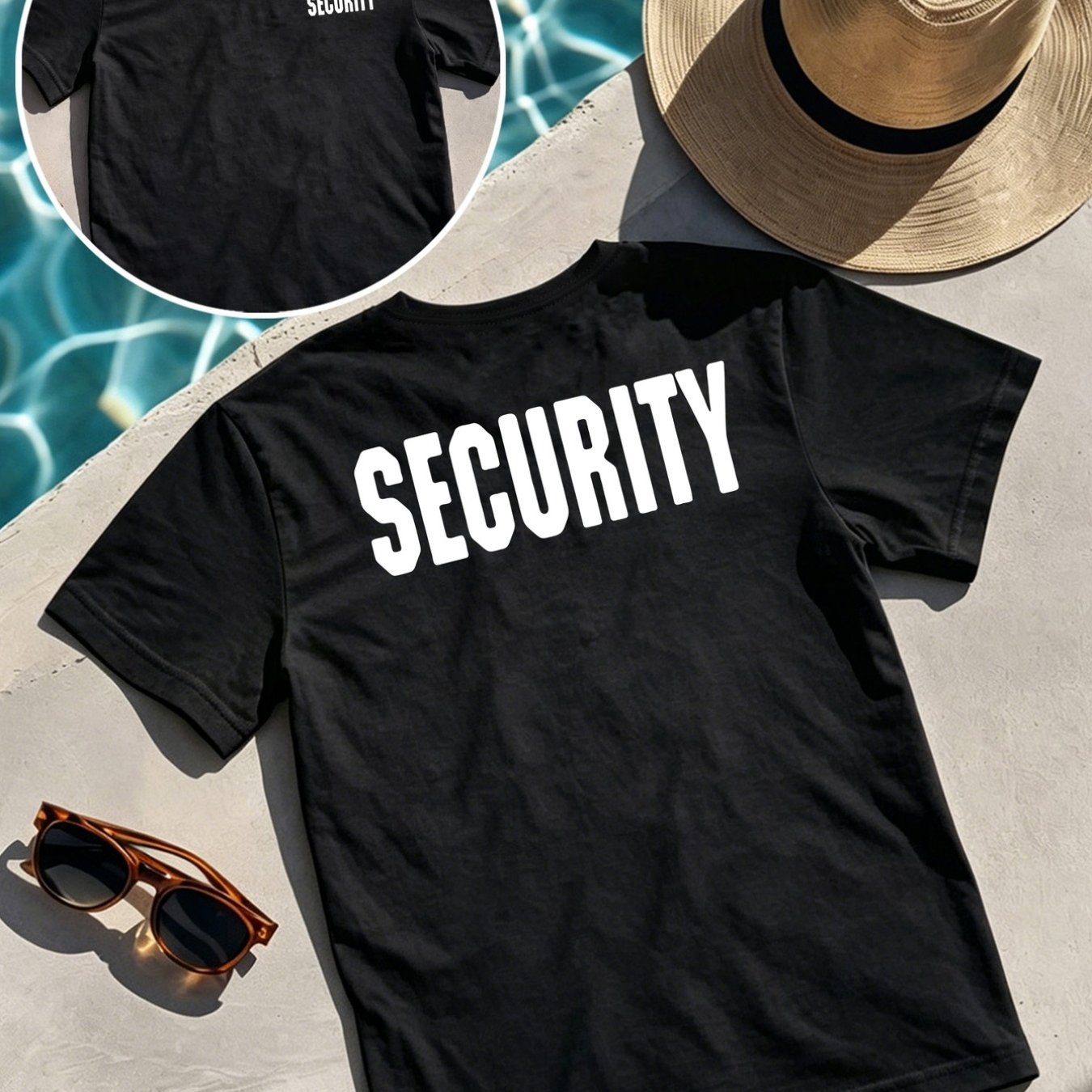 TEMU Security, Security Print T-shirt Short Sleeve Crew Neck Casual Top For , Women's Clothing