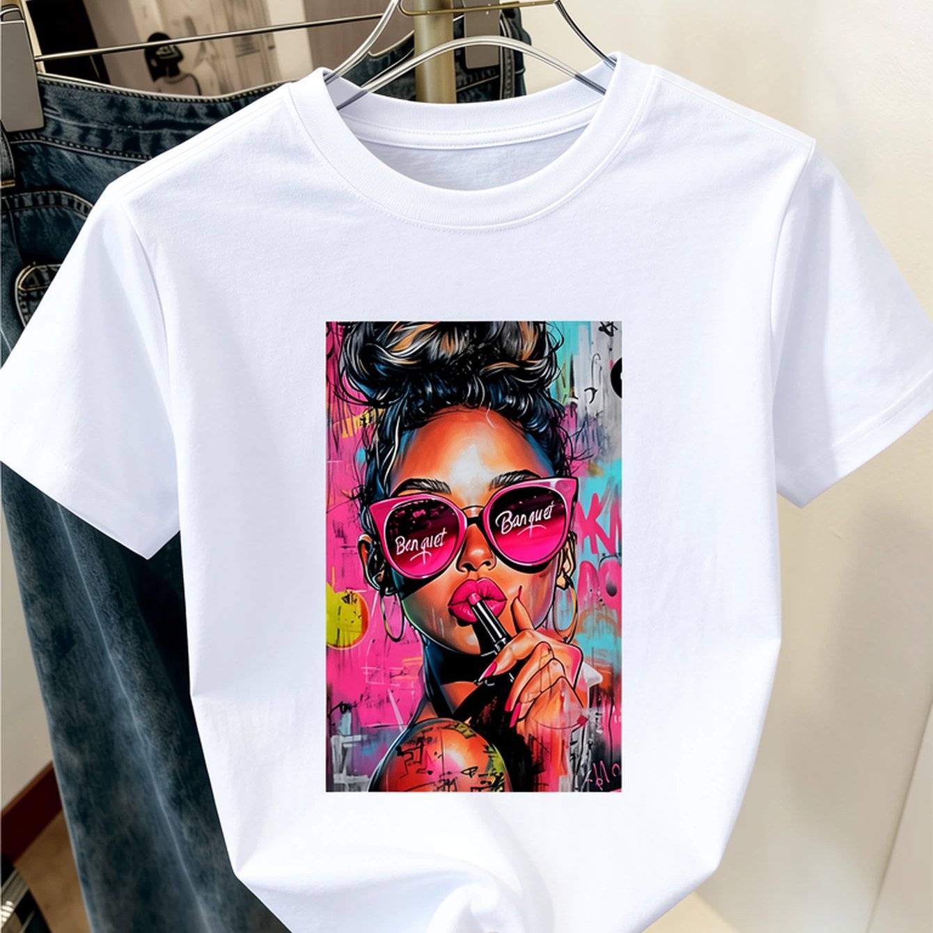 Image of Summer Women's T-shirt, With Cartoonish Funny Prints. Suitable For Summer And Spring Outfits. Used For Dates, Shopping, And Daily Wear. New Style Casual Round-neck Short-sleeved In Sizes Xs To Xxl