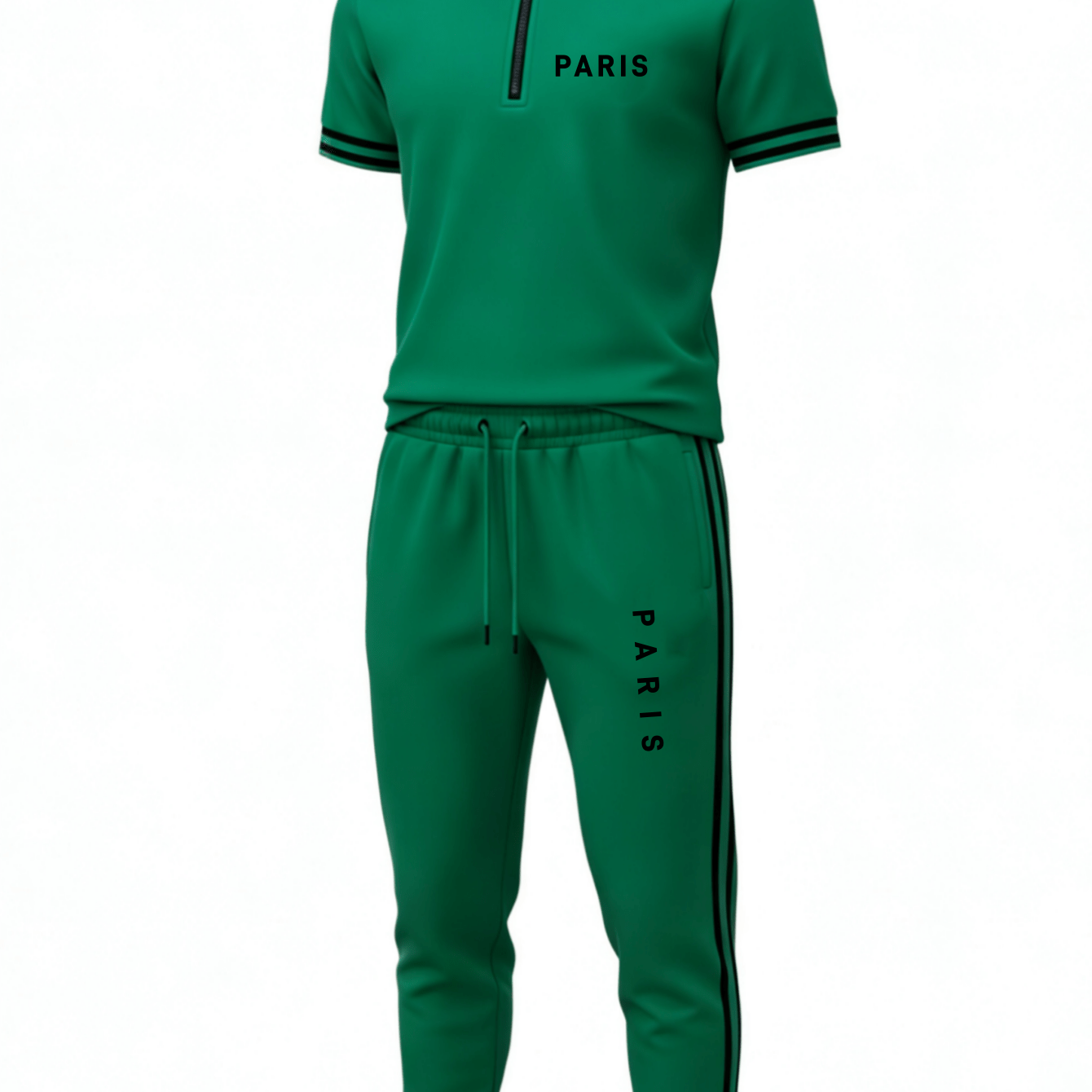 Image of 2pcs Set: Men's Casual Sportswear (short-sleeve Shirt + Long Pants) - Ideal For Outdoors & Casual Attire - Multiple Colors