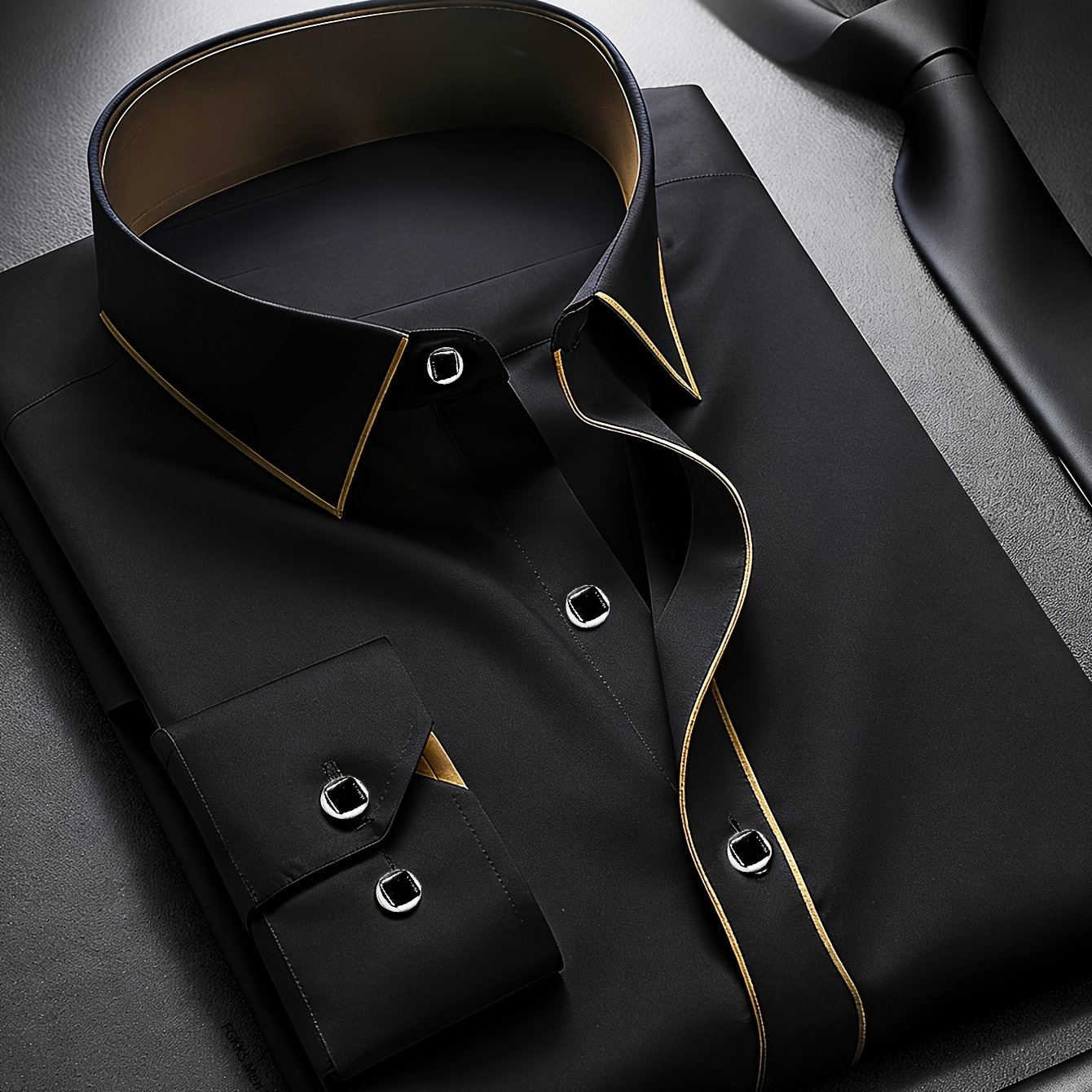 TEMU 1pc Men's Shirt/men's Outfit/men's Designer Clothing/holiday Daily, Woven Plain Casual Fitted Shirt, Gift Skin-friendly Comfortable Drape Fabric