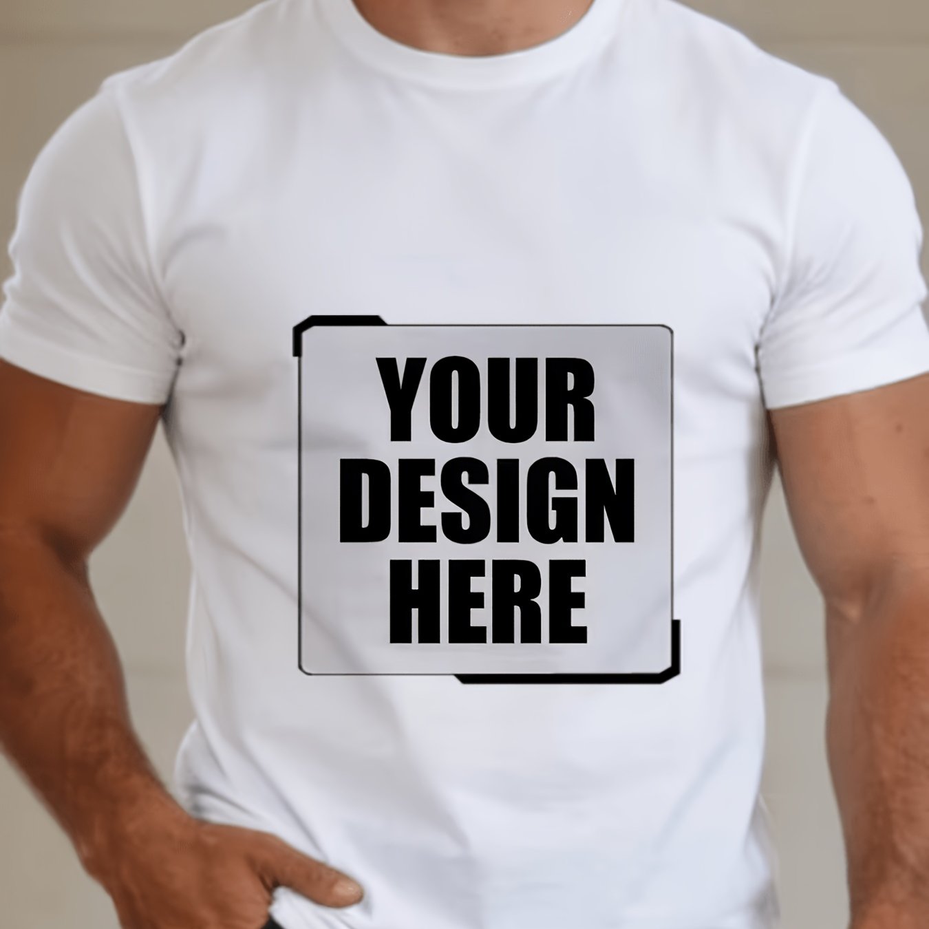 TEMU Photo Men's T-shirts - Picture Printing Suitable For Birthdays, Father's Day Gifts, Retro Crew Neck Regular Fit, Your Own Photos For, Pets,
