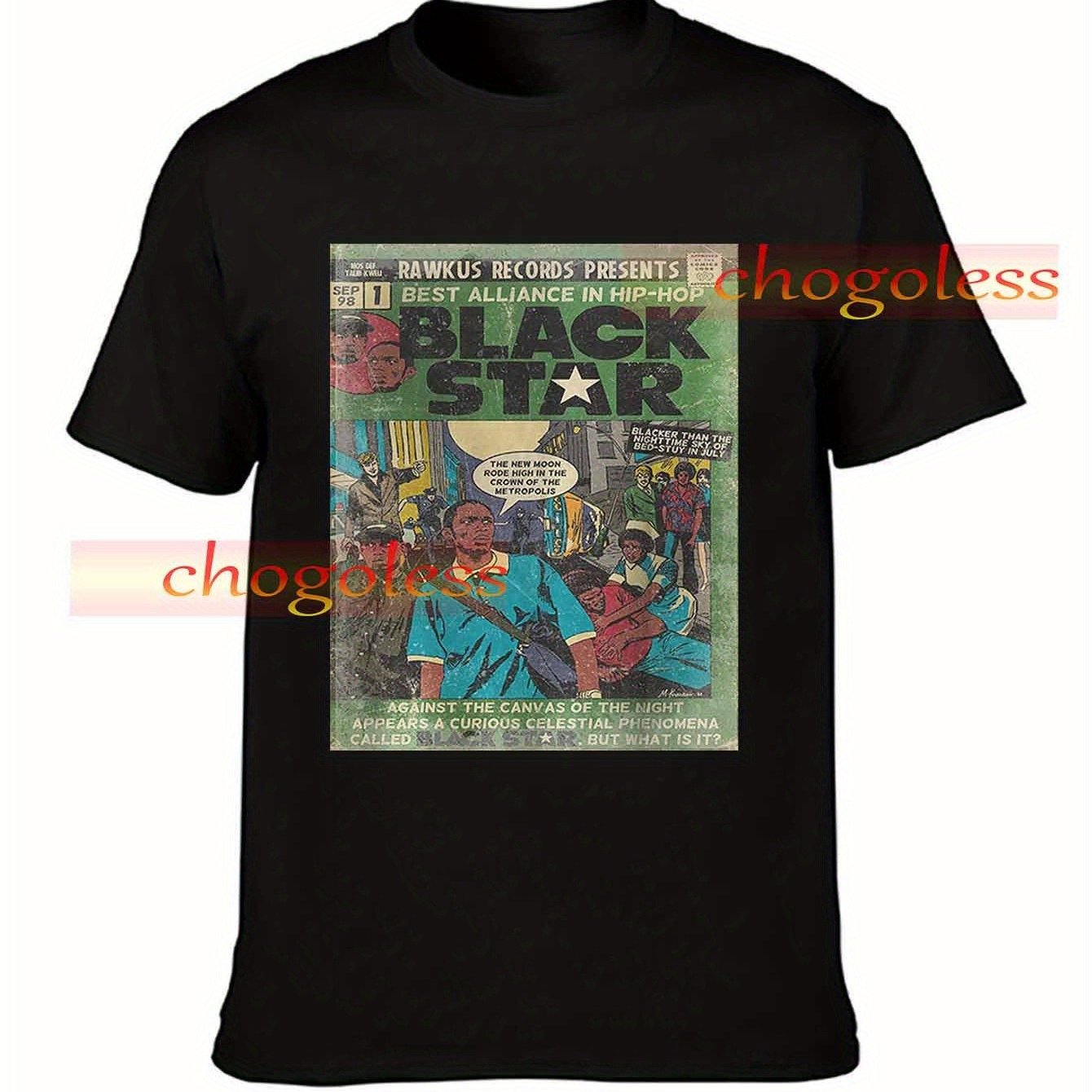 Image of Black Vintage 90s Hip Hop Graphic Tee | Retro Comic Book Style Rap Streetwear T-shirt, Unisex Regular Fit, Short Sleeve, Round Neck, Machine Washable, Casual Wear, Urban Clothing, Print