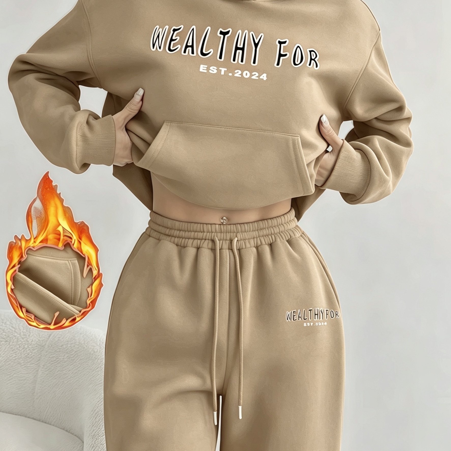 TEMU Nouvel ensemble de sweat-shirt long pour femme, tendance et décontracté, polyvalent, pour automne/hiver