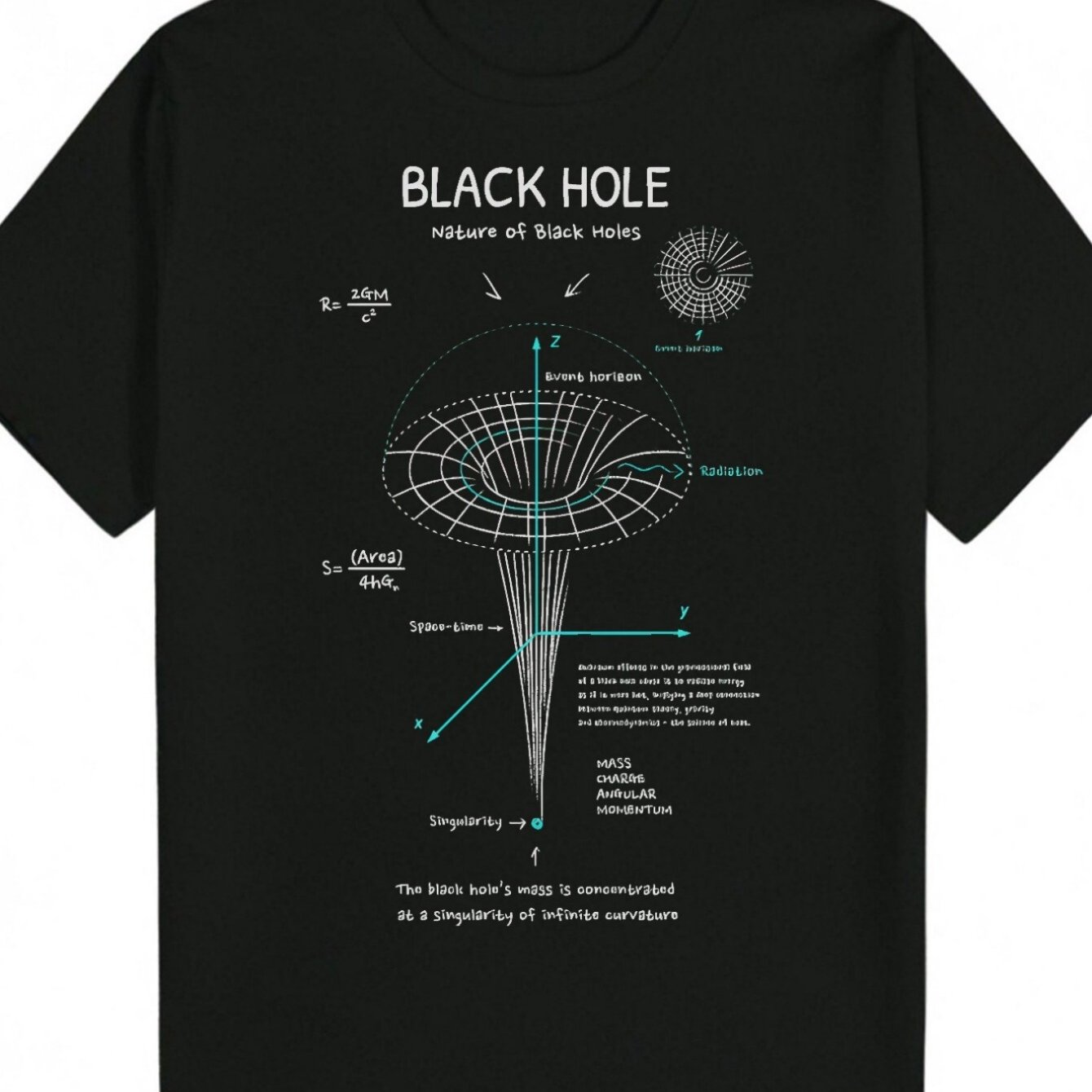 Image of Men's T-shirt Featuring A Design Stephen Hawking, Focusing Hole Physics And Space Themes, Perfect For Enthusiasts Of Science, Astronomy, And Mathematics. At Shop