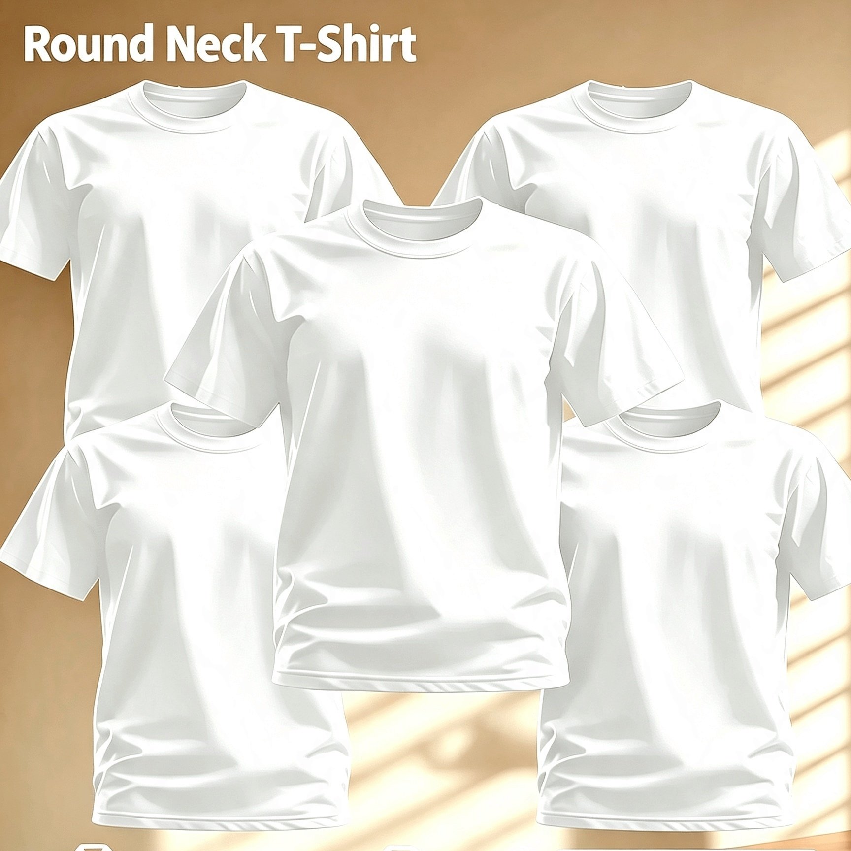 TEMU 5pcs/set High-quality Round Neck T-shirt Durable And Fashionable Everyday Appearanc Soft And Comfortable, Suitable For Fitness, Outdoor And