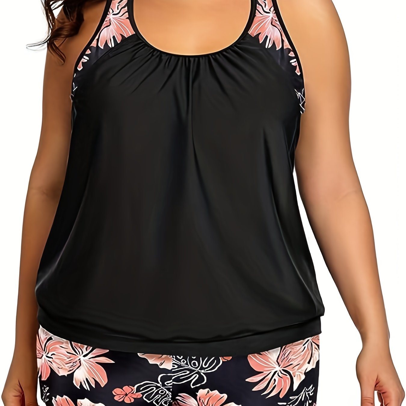 Floral Print Tankini Two-piece Swimsuit