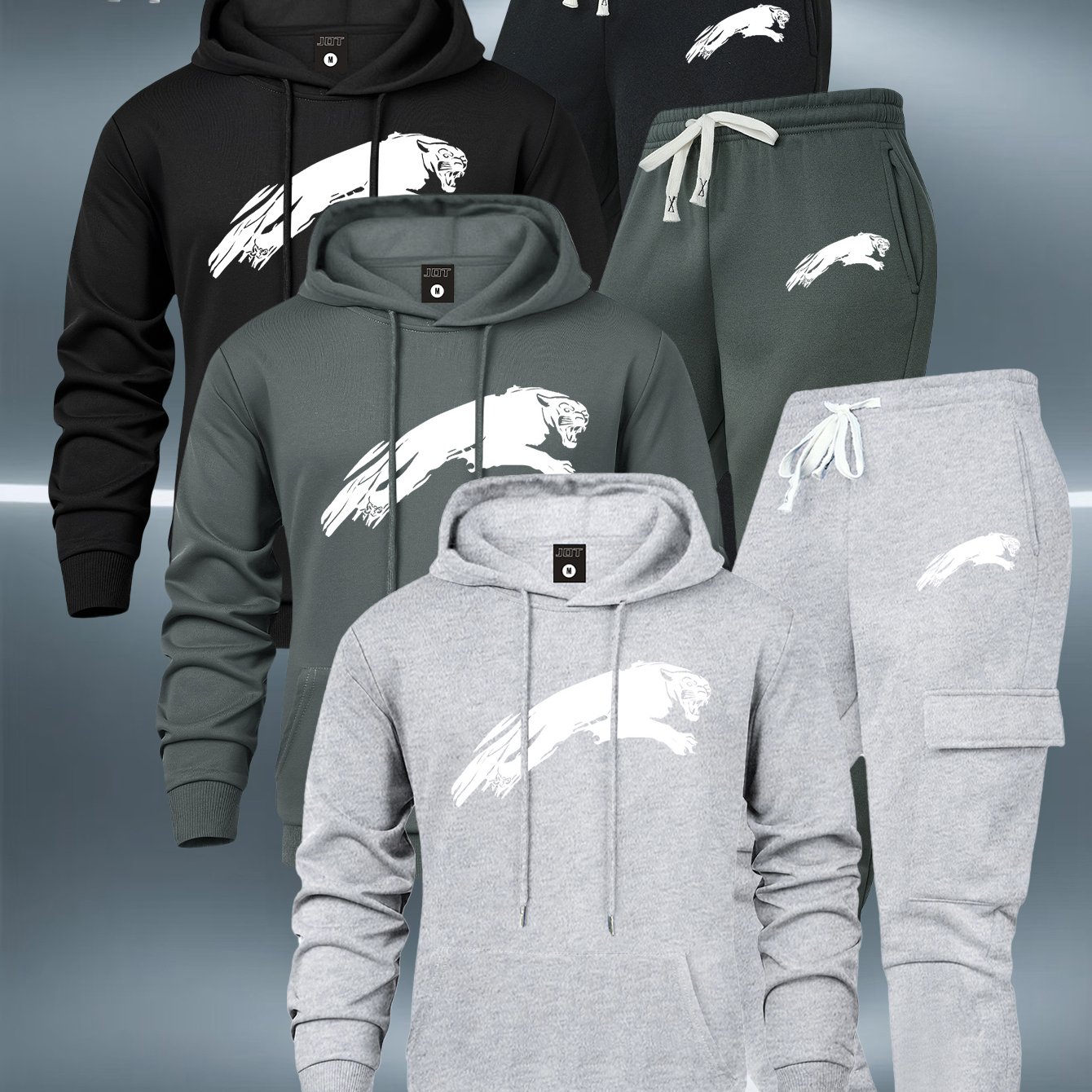 TEMU Autumn/winter Set: Fashion Hoodie And Loose-fit Jogger Cargo Pants With Multiple Pockets. A Casual, Daily-wear Warm, Comfortable, Versatile, And
