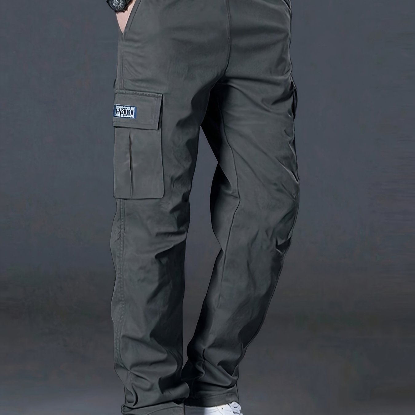 Men's Heavy-duty Pants With Multi- - Straight-leg Cargo Trousers, Adjustable Drawstring Waist, Casual Outdoor & Workwear (compatible For,, Travel) - Solid Color, Hand Wash/)