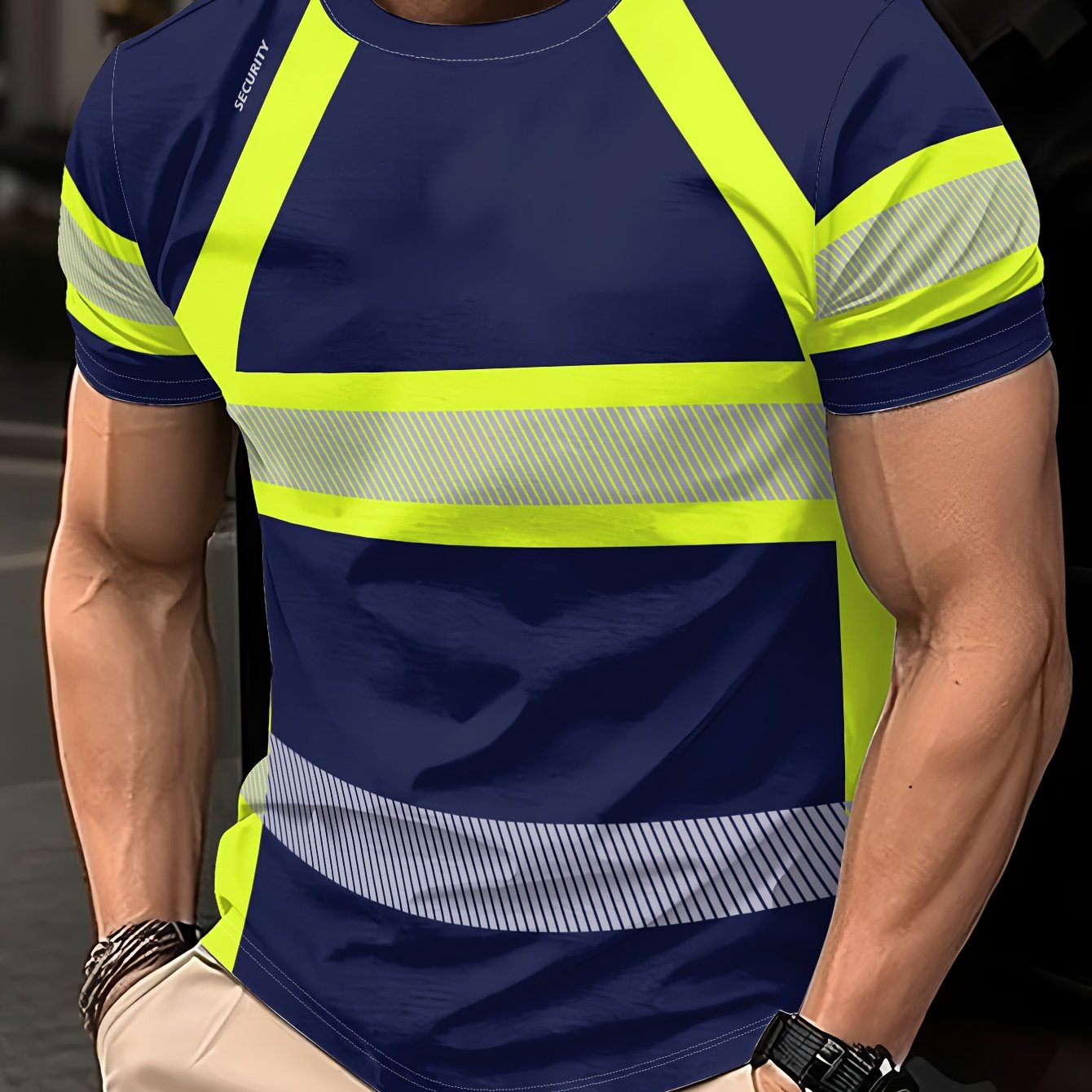 TEMU Men's Summer Outdoor Casual Short-sleeve T-shirt, Lightweight And Breathable Fabric Suitable For Daily Casual Wear - Machine Washable Round-neck