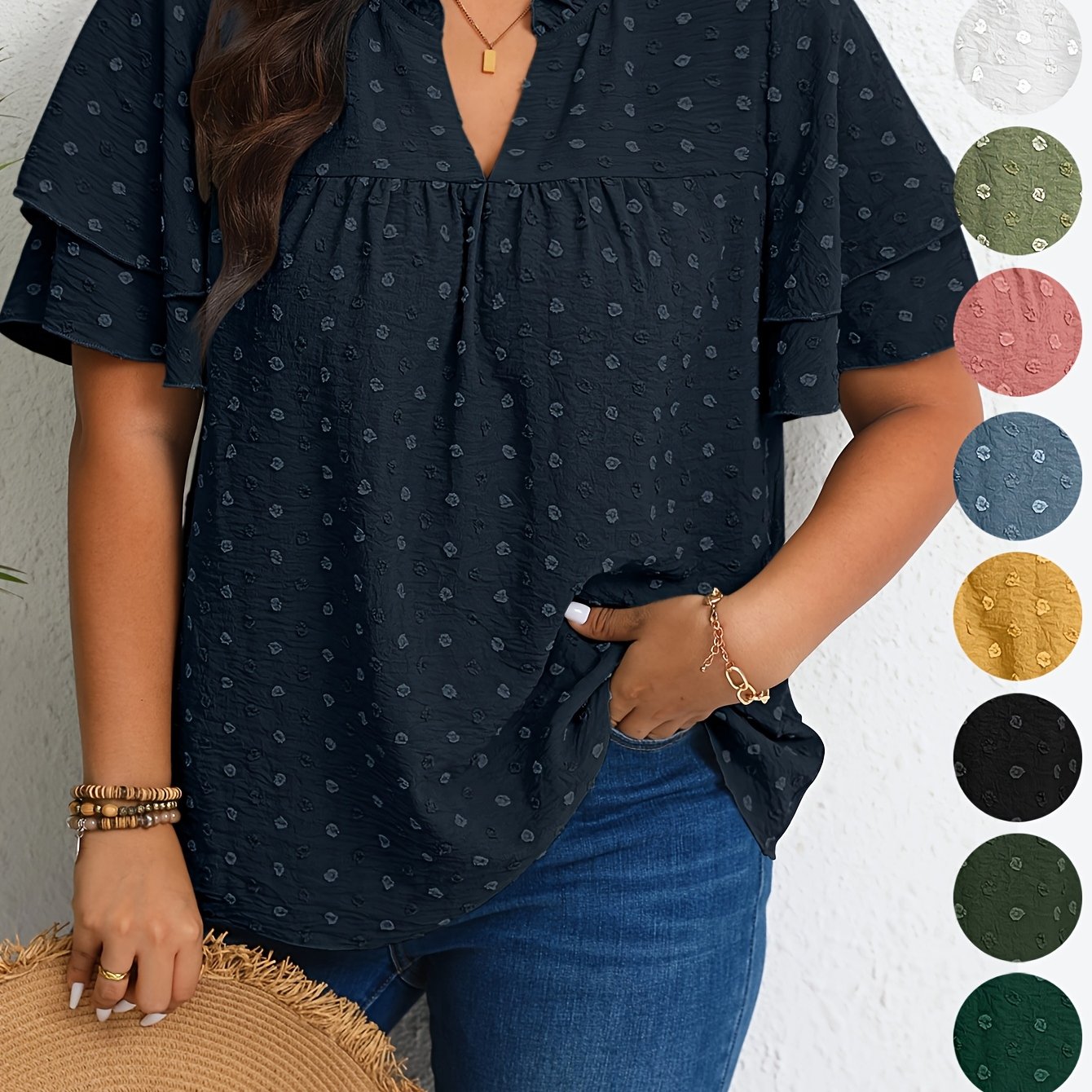 Plus Size, Casual Plus-size Women's Shirt