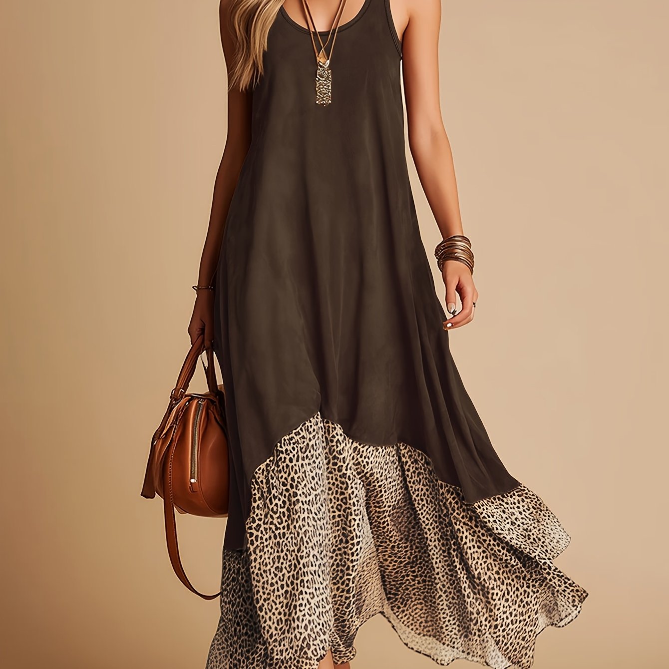 TEMU Ns702 Women's Spring Summer Clothing Retro Bohemian Women's Dress