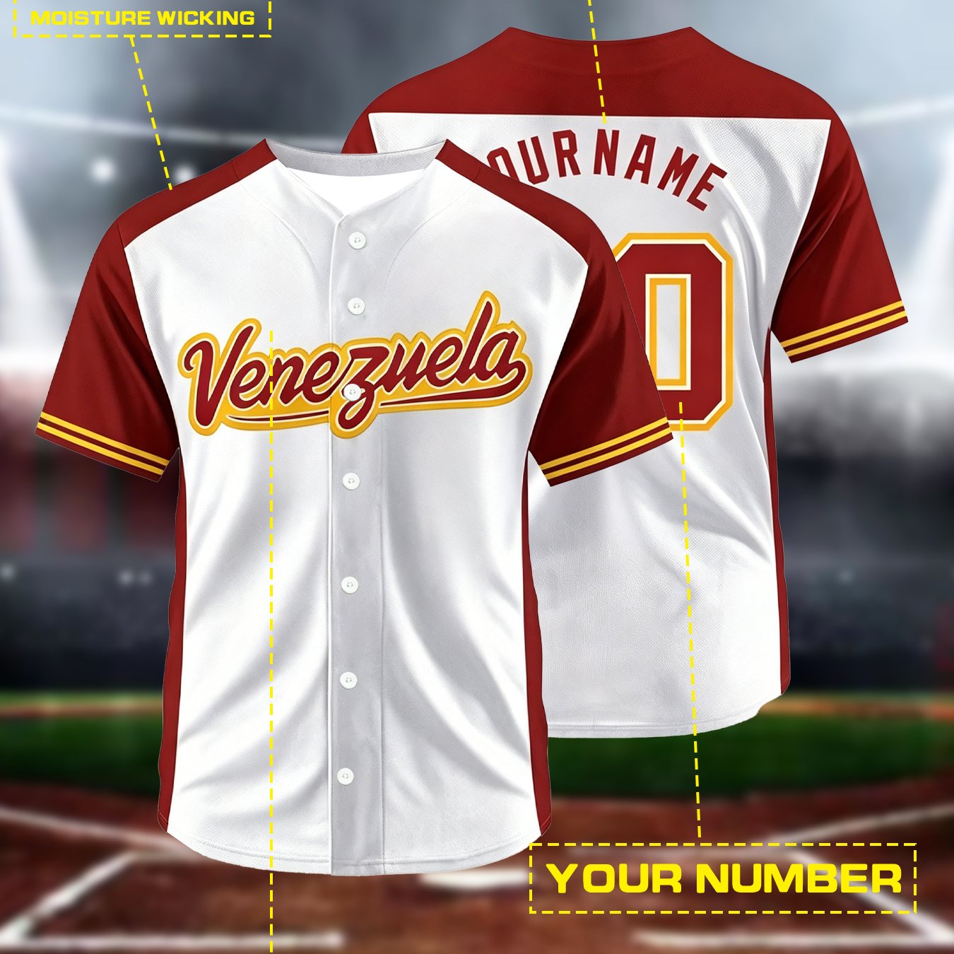 TEMU Custom Baseball Jersey Cardigan, Personalized Logo Printing, Comfortable And Breathable Athletic Wear, For