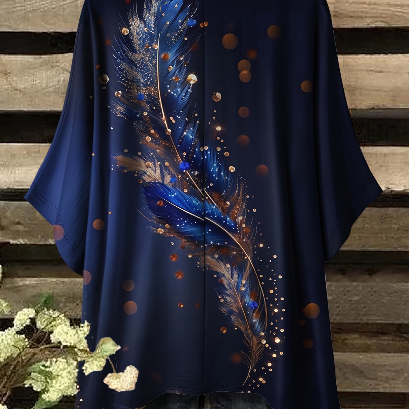 TEMU Plus Size, Summer Plus Size Printed Round Neck Short Sleeve Loose Casual T-shirt For Women, Comfortable And Versatile Without Accessories