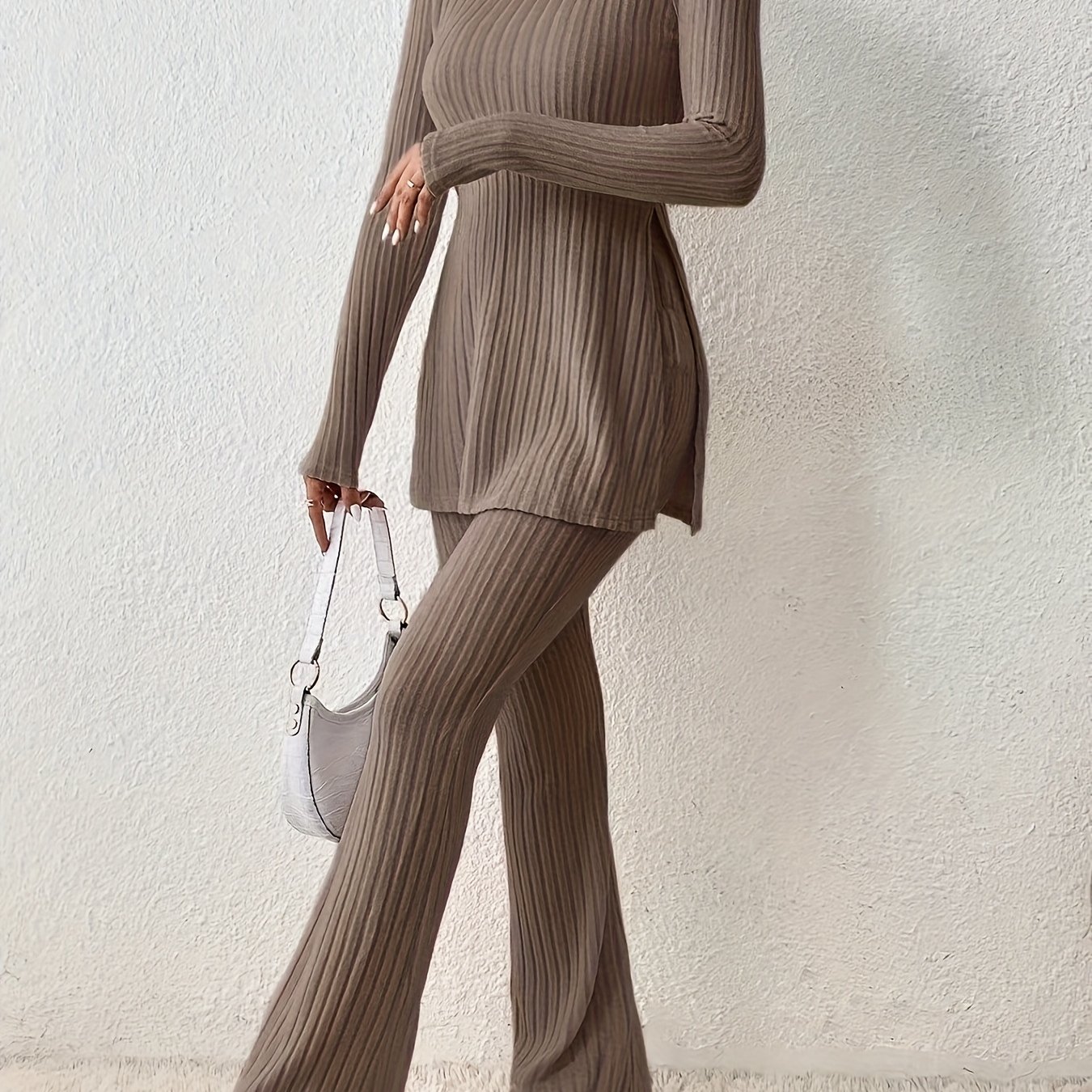 Image of Christmas Women's Stylish Round Neck Top And Pants Set - Casual Two-piece Outfit