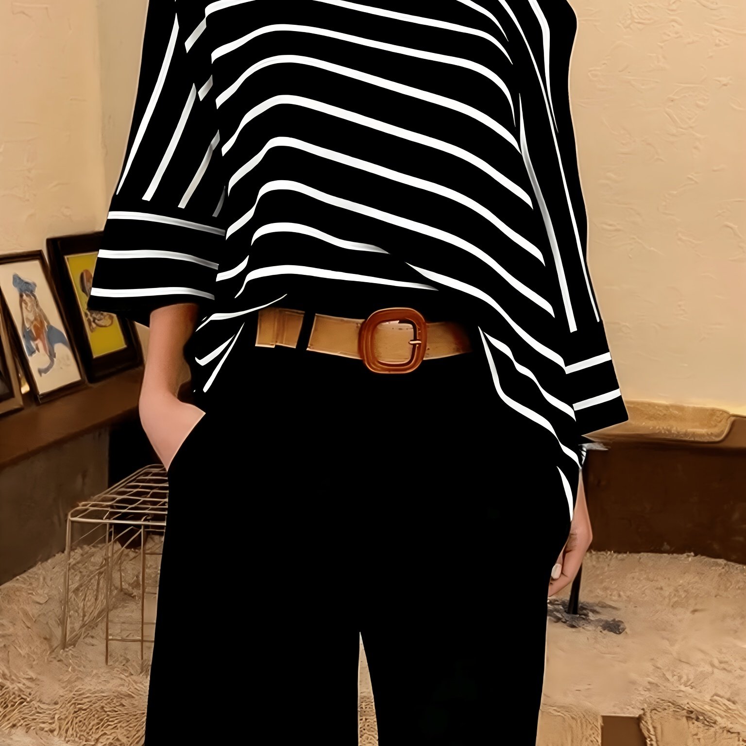 TEMU Women's Off-shoulder One-shoulder T-shirt - Tummy Control Top With Irregular Neckline, Plus Size Friendly Short Sleeve Suitable For Commuting,