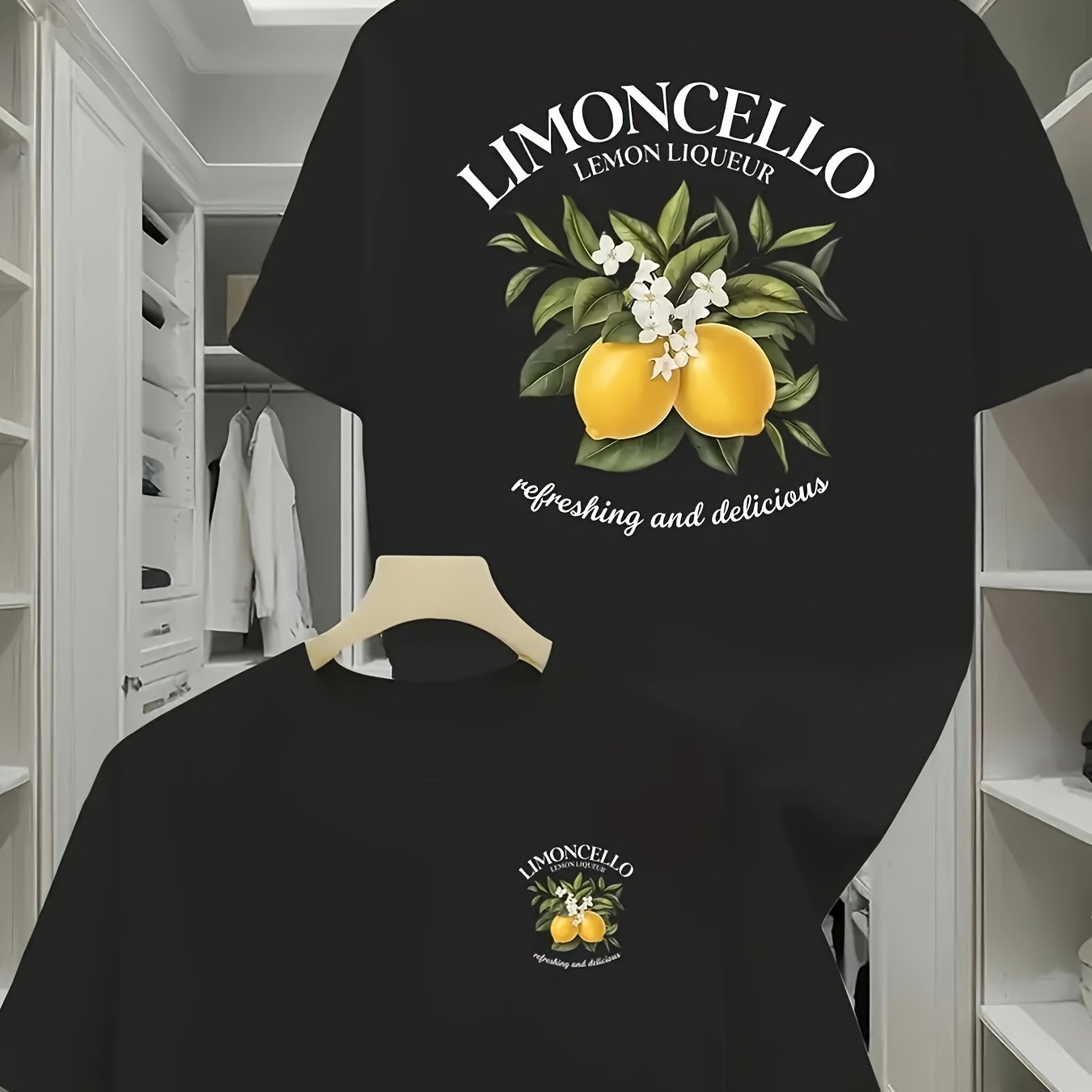 TEMU T-shirt pour Homme à Col Rond, Manches Courtes et Imprimé Lettres, Convient pour Décontracté d'Été