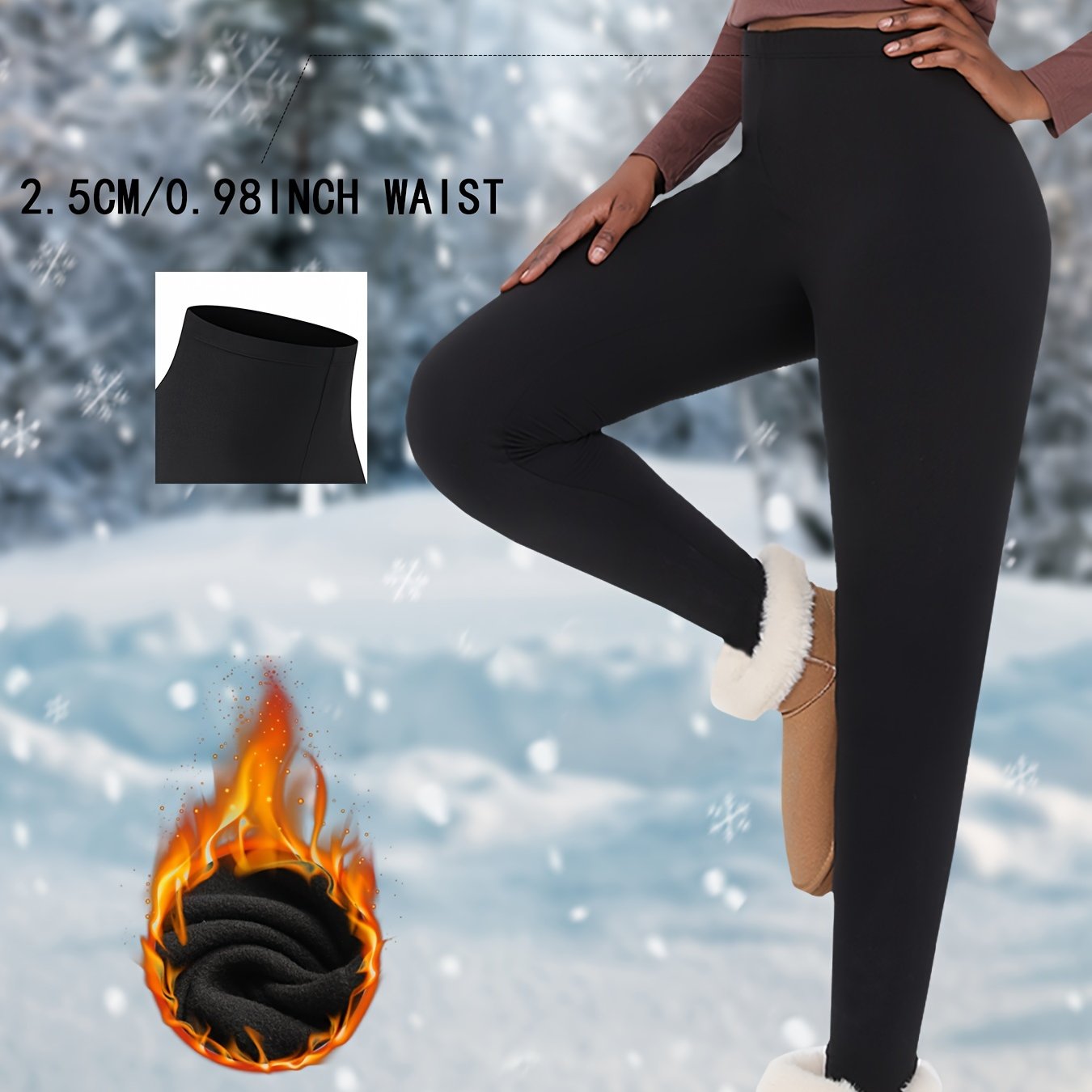 Super Soft Fleece Lined Leggings Women, Workout Yoga Running Thermal Warm Pants For