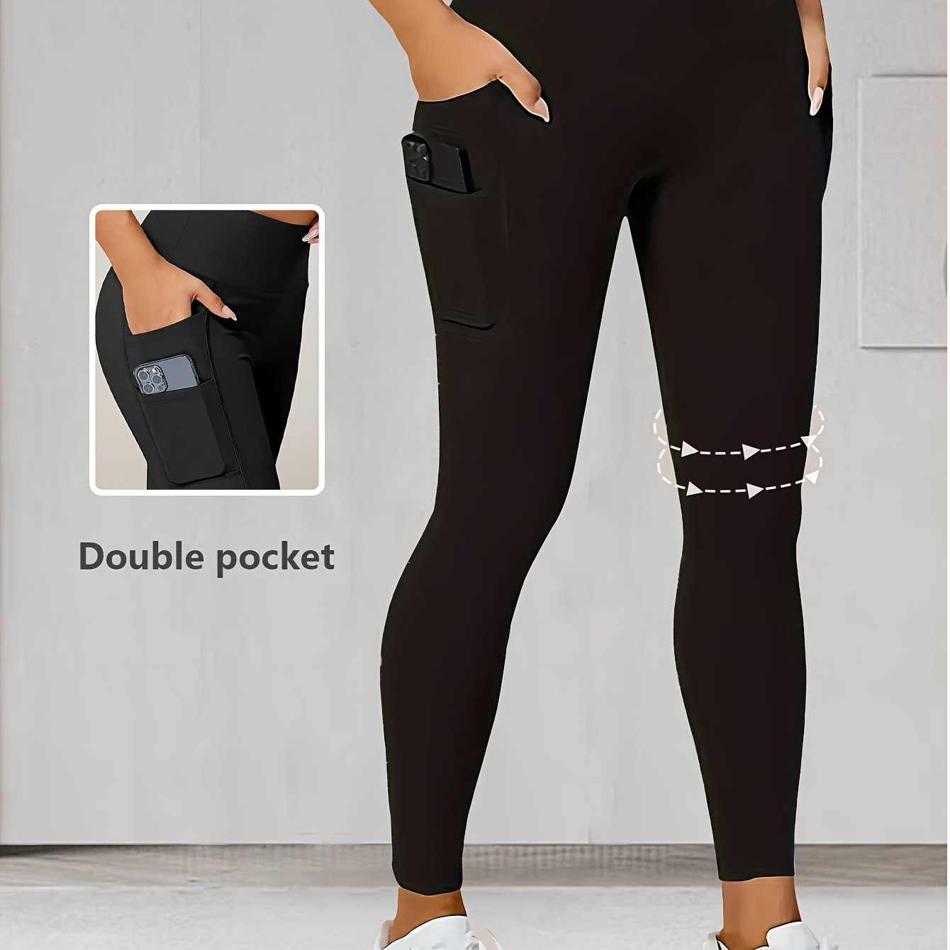 E-shop Damen Sweatpants mit geradem Bein und Kordelzug, 2 an jeder Seite für freie Hände beim Training, Slim Fit und Hüftlift, nahtloser Übergang von