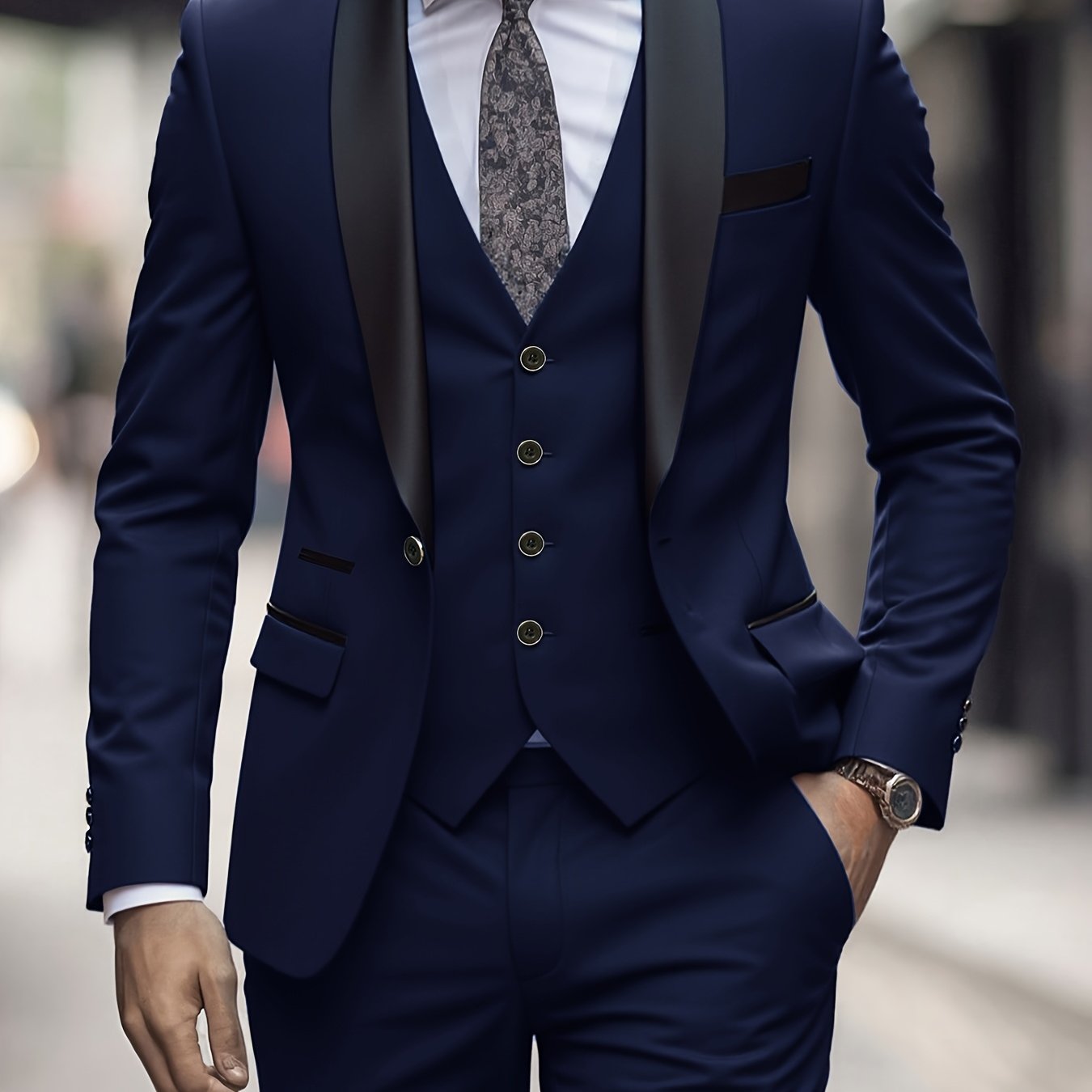 TEMU -piece Suit For Men, Consisting Of A Blazer, Dress Shirt, Trousers, And A Vest, Suitable For Weddings And Formal Events
