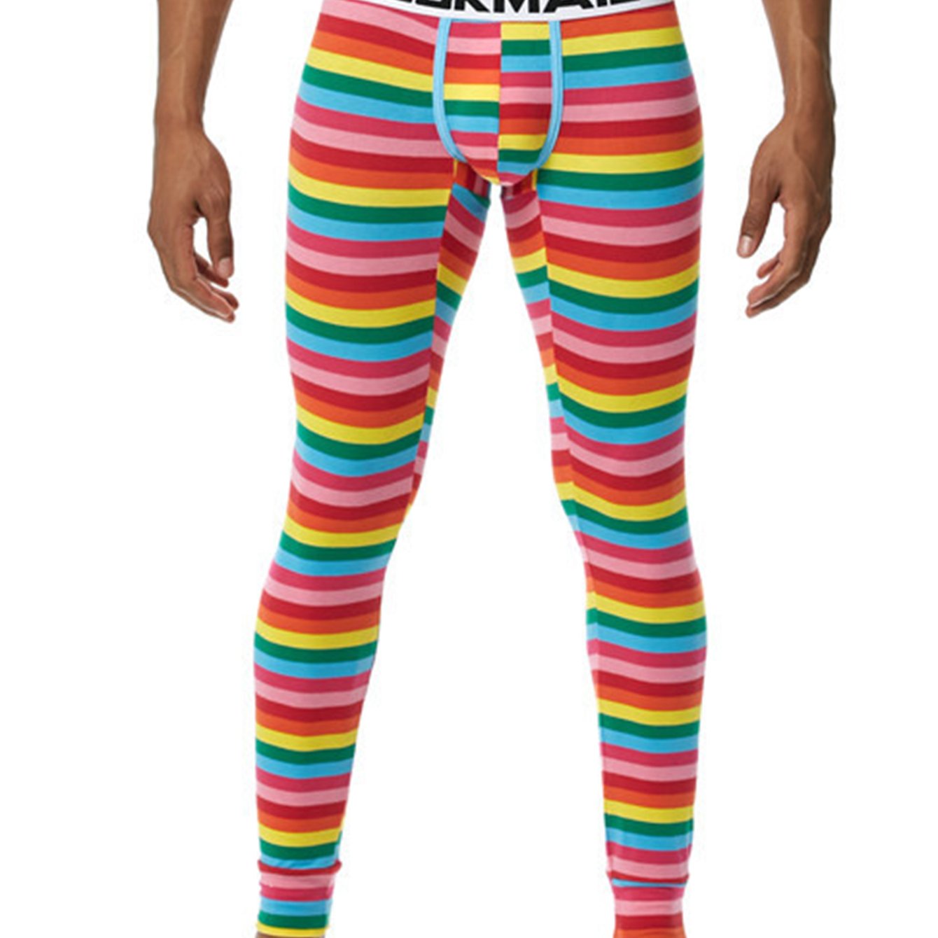 Image of 1pc Jockmail Men's Thermal Underwear & Multipurpose Pants Suitable For - Wear - Striped Base Layer, Machine Washable, For Gym, Outdoor, Casual & Everyday Use - Discreet &
