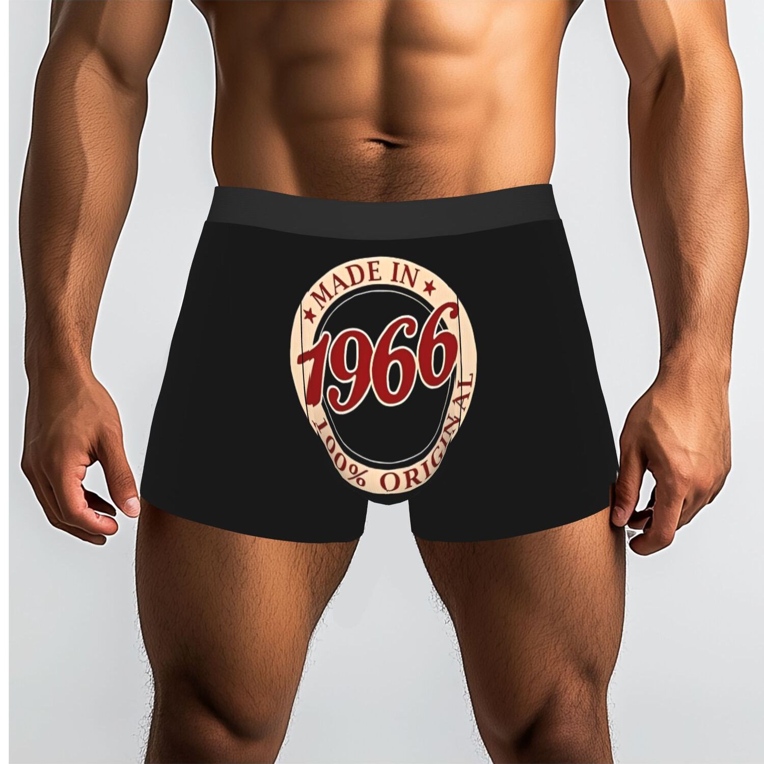 TEMU 1pc Made In 1966 100% Original Circular Emblem Underpants Men's Panties Male Underwear Comfortable Shorts Boxer Briefs
