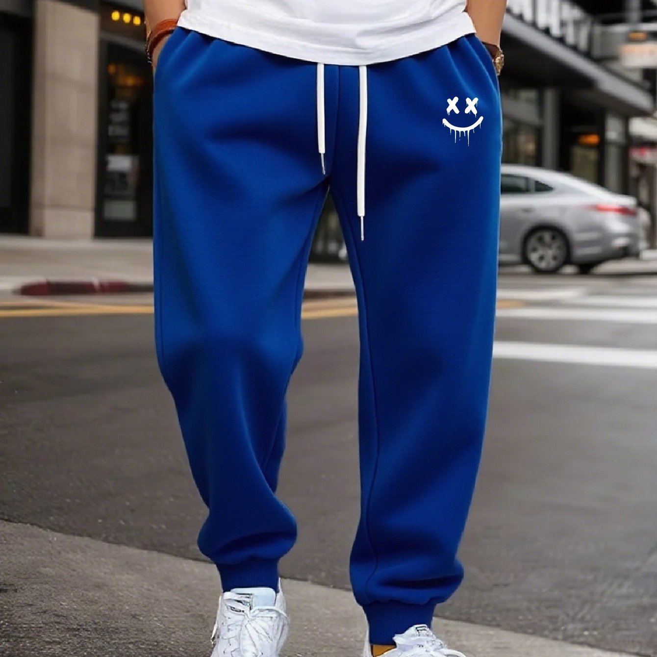 TEMU Men's Casual Athletic Joggers With Skull Print - Comfortable Drawstring Sweatpants For Gym, Home & Travel, Mid-rise, Regular Fit, Pockets,