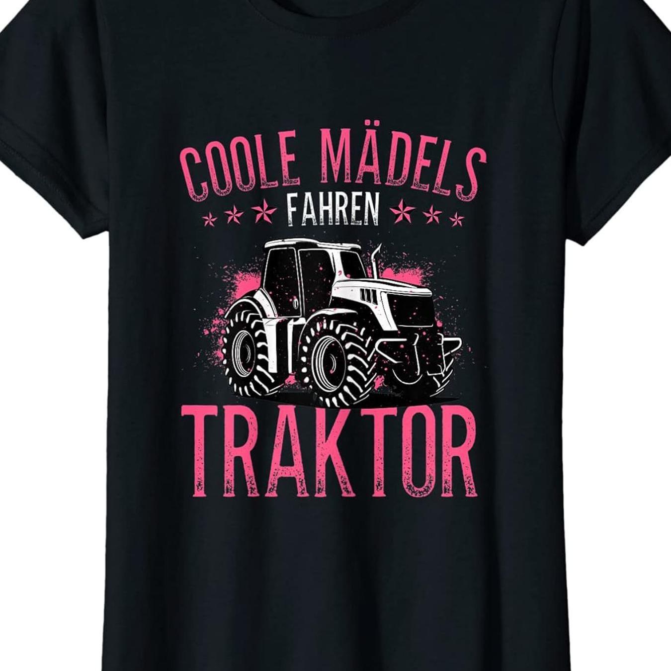 Coole Madels Fahren Traktor Farmer Landwirtin T Shirt