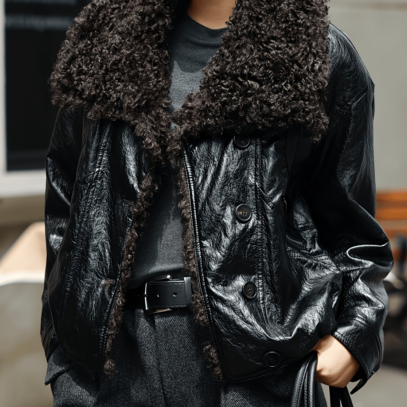 TEMU Thick Fleece-lined Autumn Winter Cargo Jacket. Soft Full Fleece Locks , Windproof Wrinkle-resistant Fabric With Loose Fit, Versatile Outerwear