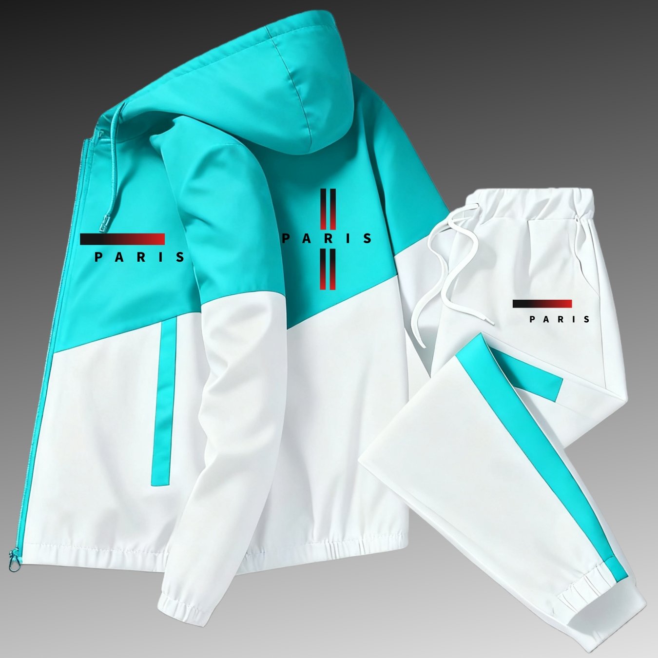TEMU ensemble 2 pièces : Ensemble de veste décontractée avec fermeture éclair coupe-vent et . Plusieurs styles et couleurs au choix, convient à