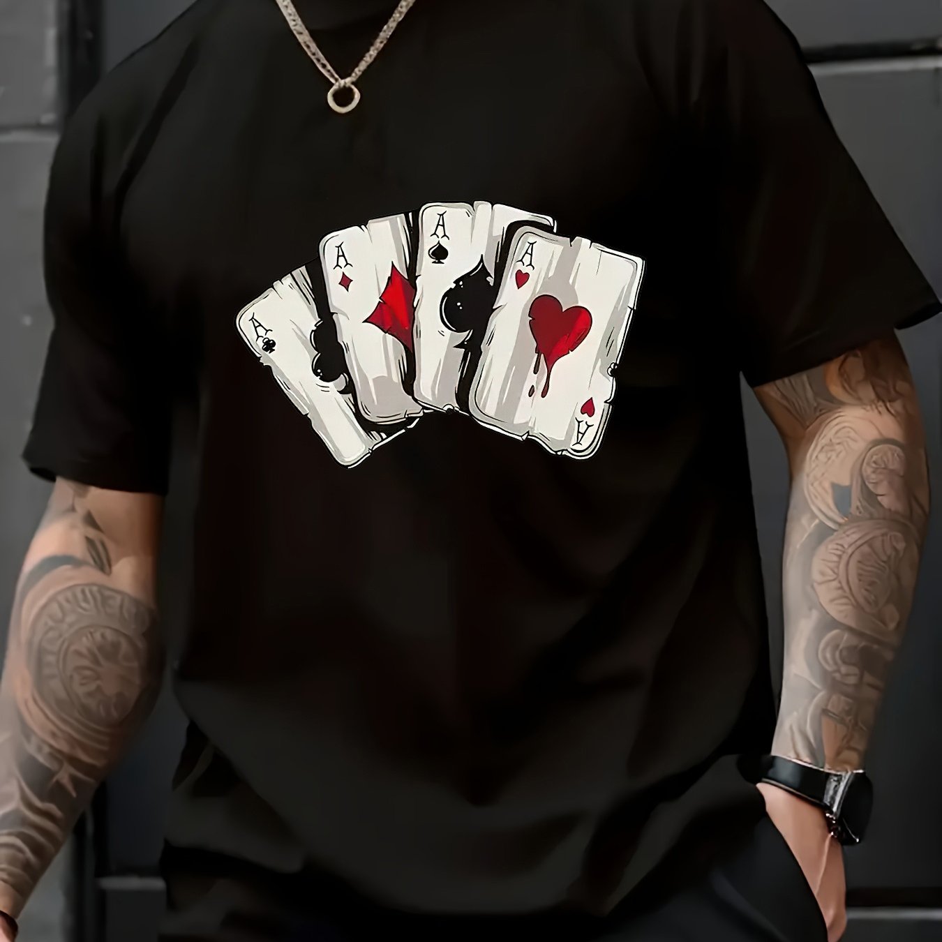 Casual Short-sleeve Round-neck T-shirts For Men In Summer