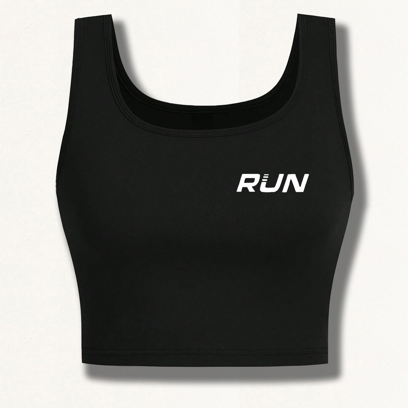 TEMU Run Letter Print Women's Sexy Deep Low Seamless Short Vest, Y2k , Stretch, Comfortable, Suitable For Spring And Summer, , Essential For Home And