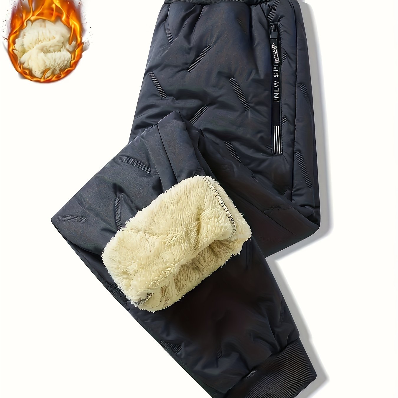 Boys' Warm Fleece Lined Casual Pants, Fashion Sweatpants, Warm Winter Active Pants, For Outdoor