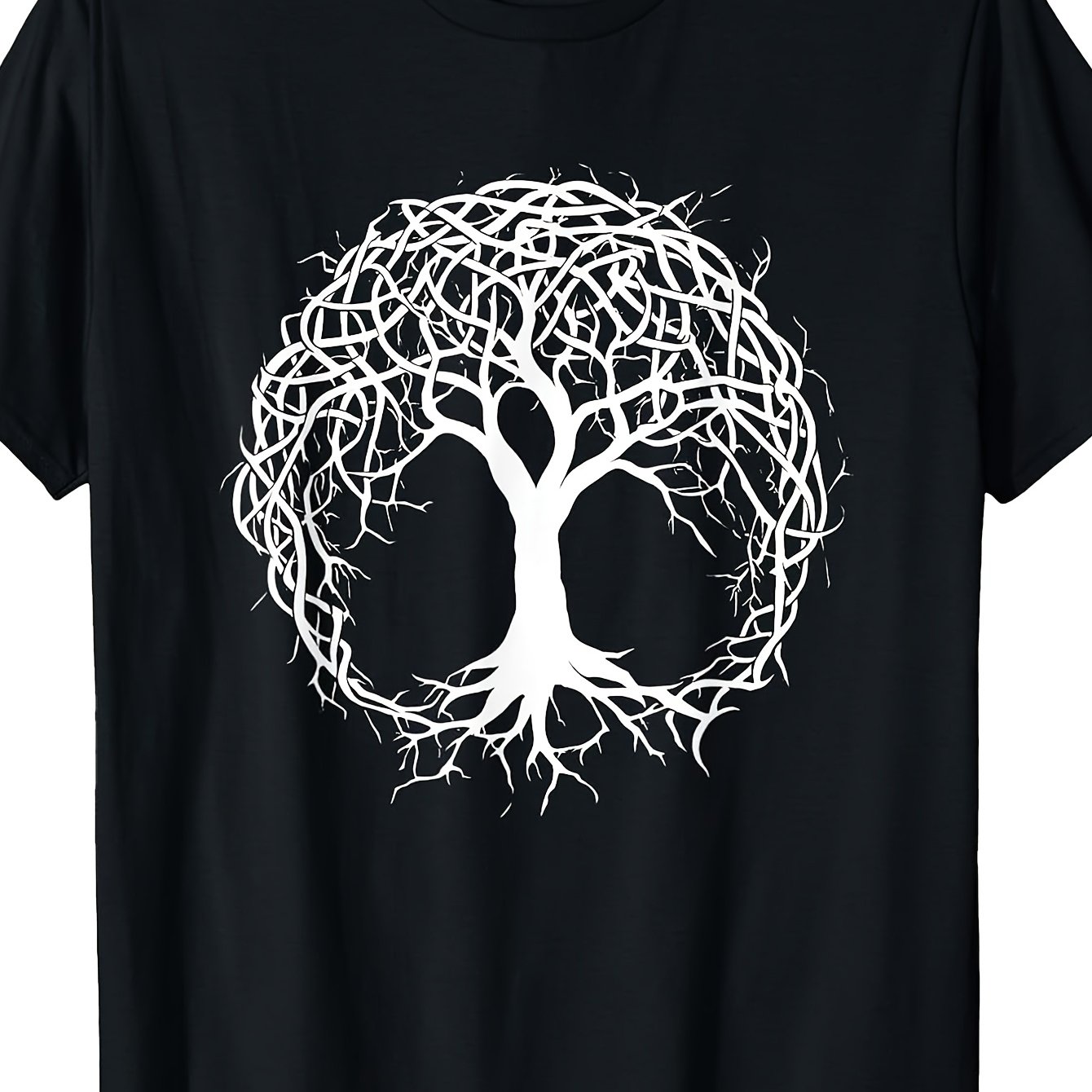 Image of Tree Of Life Odin Viking Metal Graphic Tee Solid Men Comfortable Perfect For Home|gifting|work|outdoor (mother's Day|valentine's Day|birthdays) Size 3-xl Unisex