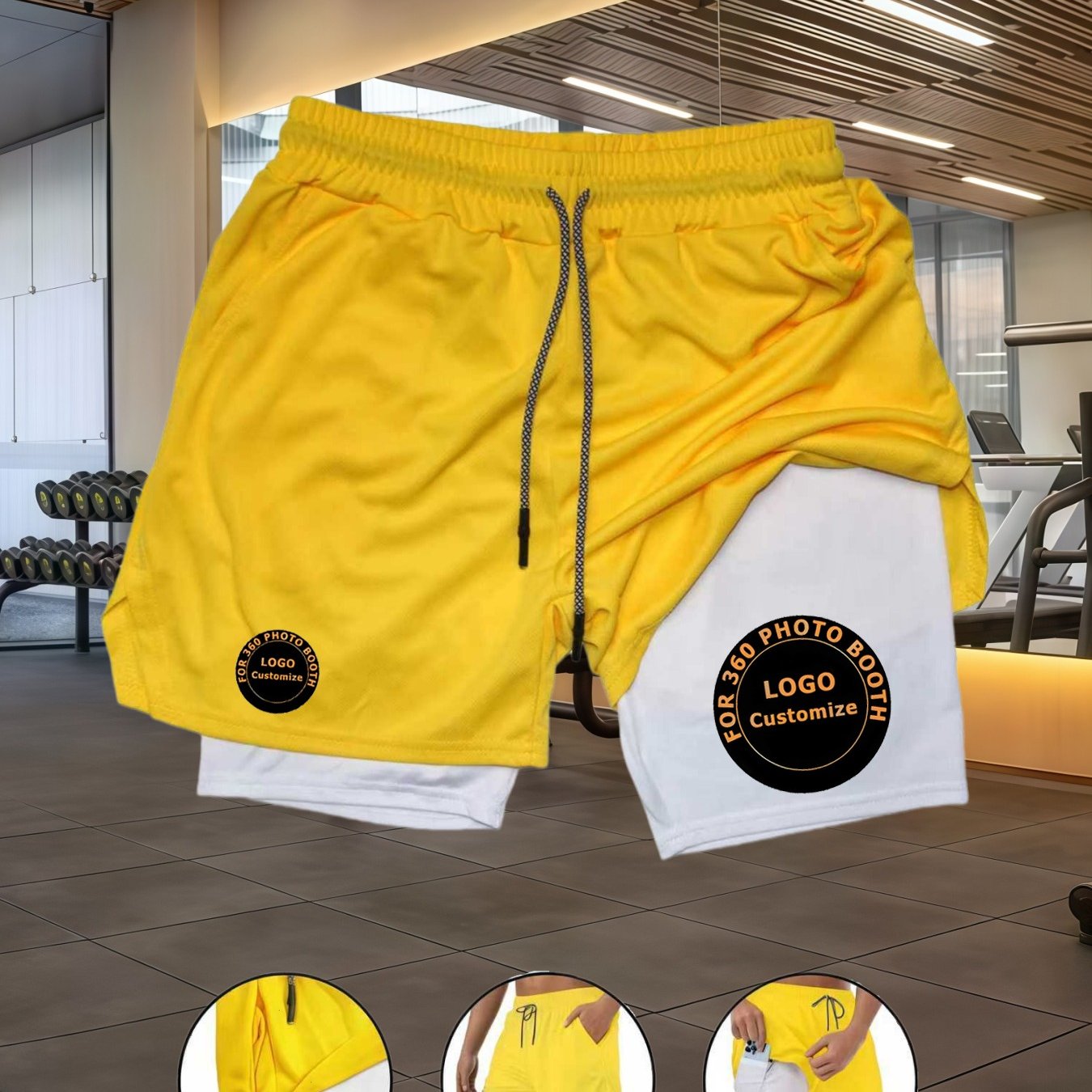 TEMU Customizable Men's Drawstring Athletic Fitness Shorts - Suitable For Outdoor Running, Jogging, Training, And Hiking - For Fitness Enthusiasts