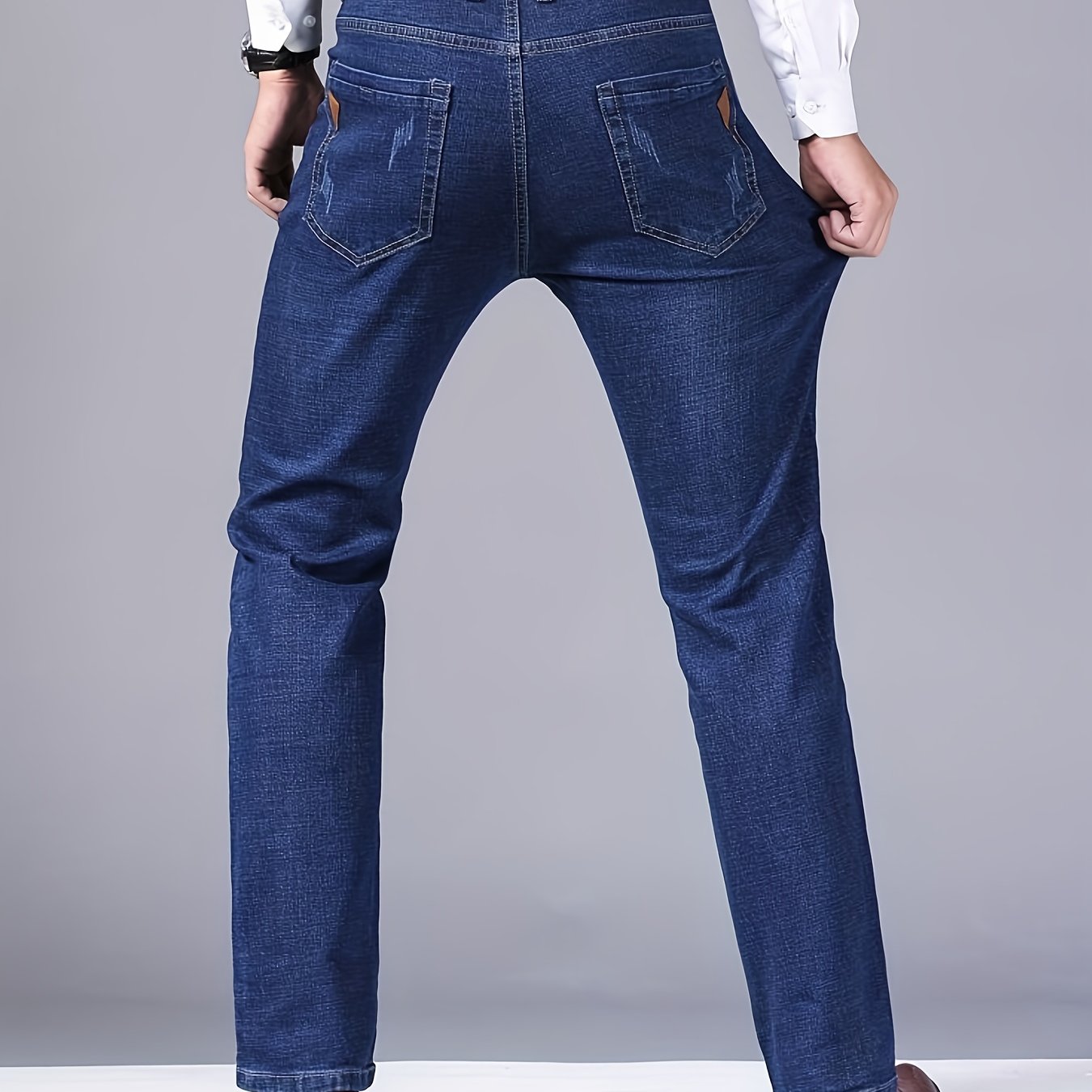 Men' Luxury Wash Blue Jeans - Stretch Denim With , Versatile Casual & Formal Wear, Hand Washable - (regular Length, )