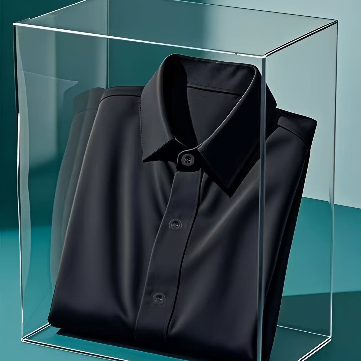 Men's Long Sleeve Business Casual Shirt - Solid Color Classic Collar, Non-stretch Fabric, Suitable For Office And Daily Wear, Material