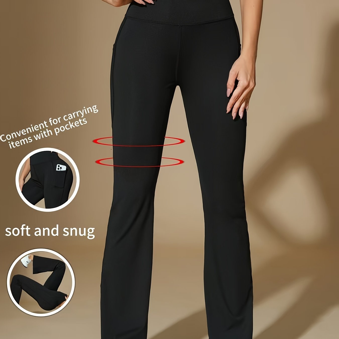 E-shop Frühlings, Sommer, Herbst-Tageskleidung, Casual, Sportliche, hochelastische Yoga-Hosen für Damen, extra lange Retro-Schlaghosen mit , Artikel