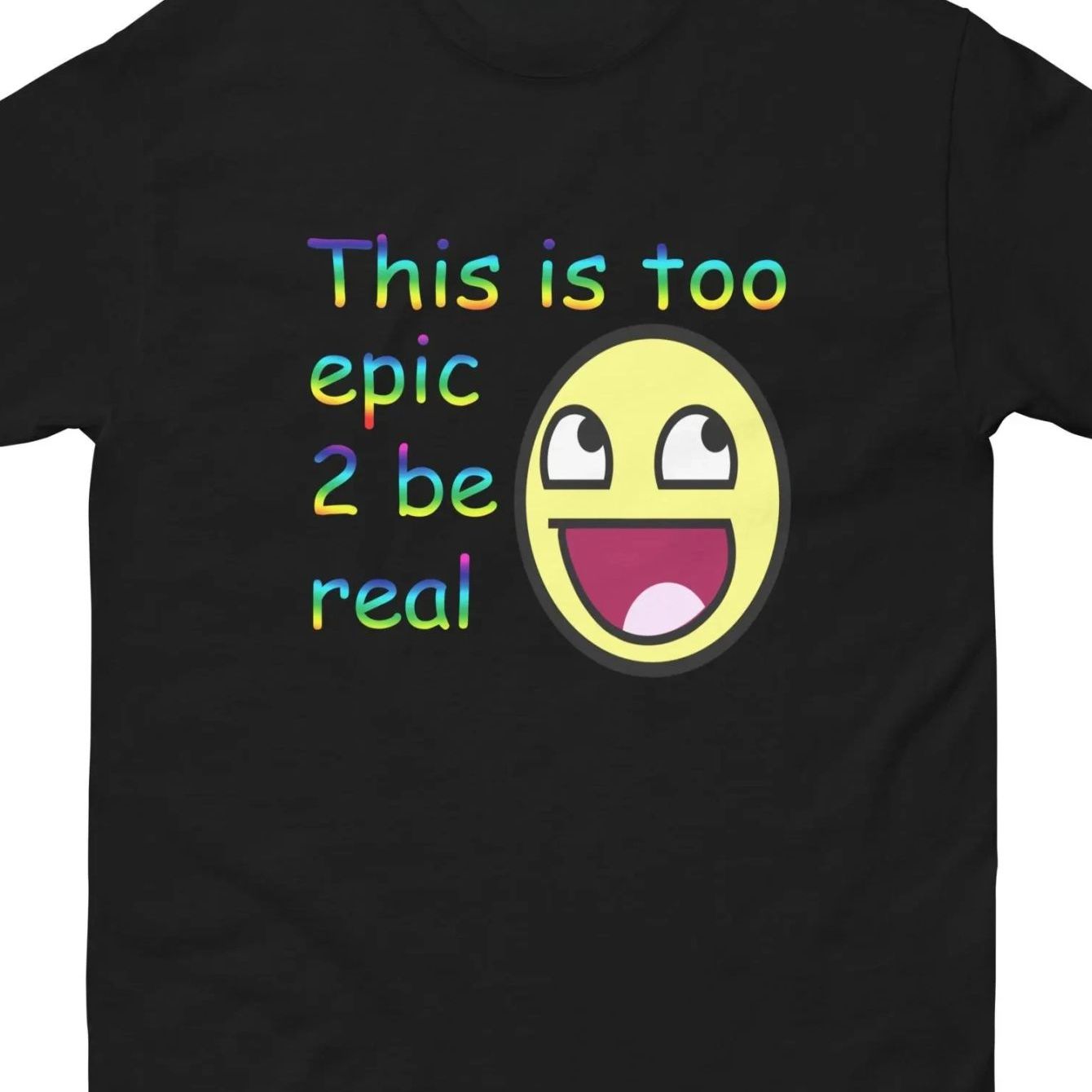 TEMU Men's T-shirtmen' & Oversized Cotton T-shirt - Too 2 Meme Graphic Tee With Face, Y2k Style Short Sleeve Round Neck Unisex Top, Suitable For