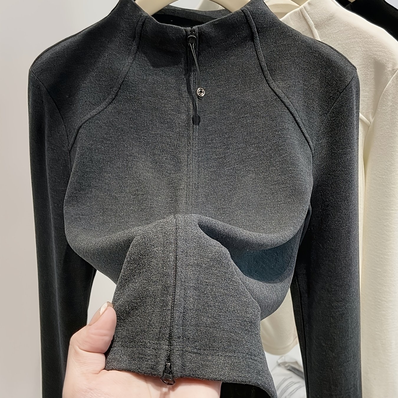 TEMU Half-neck Long Sleeve Jacket Double-faced Fleece Sweatshirt (niannian)