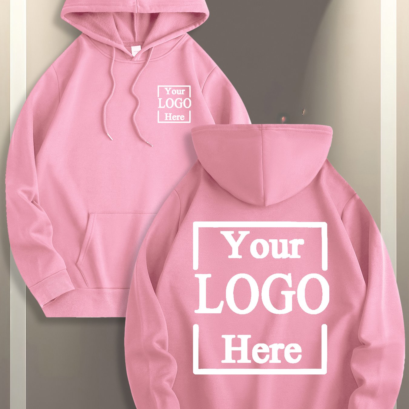 TEMU Men's Custom Photo/text Hooded Sweatshirt - Picture/text/ Print Hoodie With Kangaroo Pocket, Front Pocket, Machine Washable Suitable For Gifts,