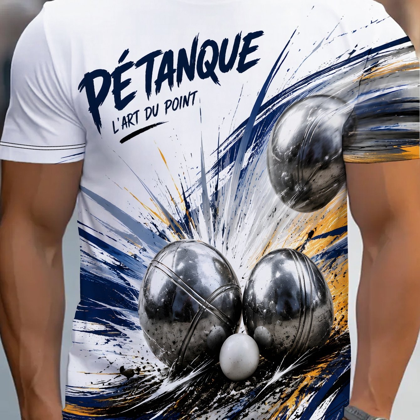 TEMU Teediy 2d Petanque Impact Casual Men's Sports T-shirt Printed Design - Not Textured/embroidery/sequins