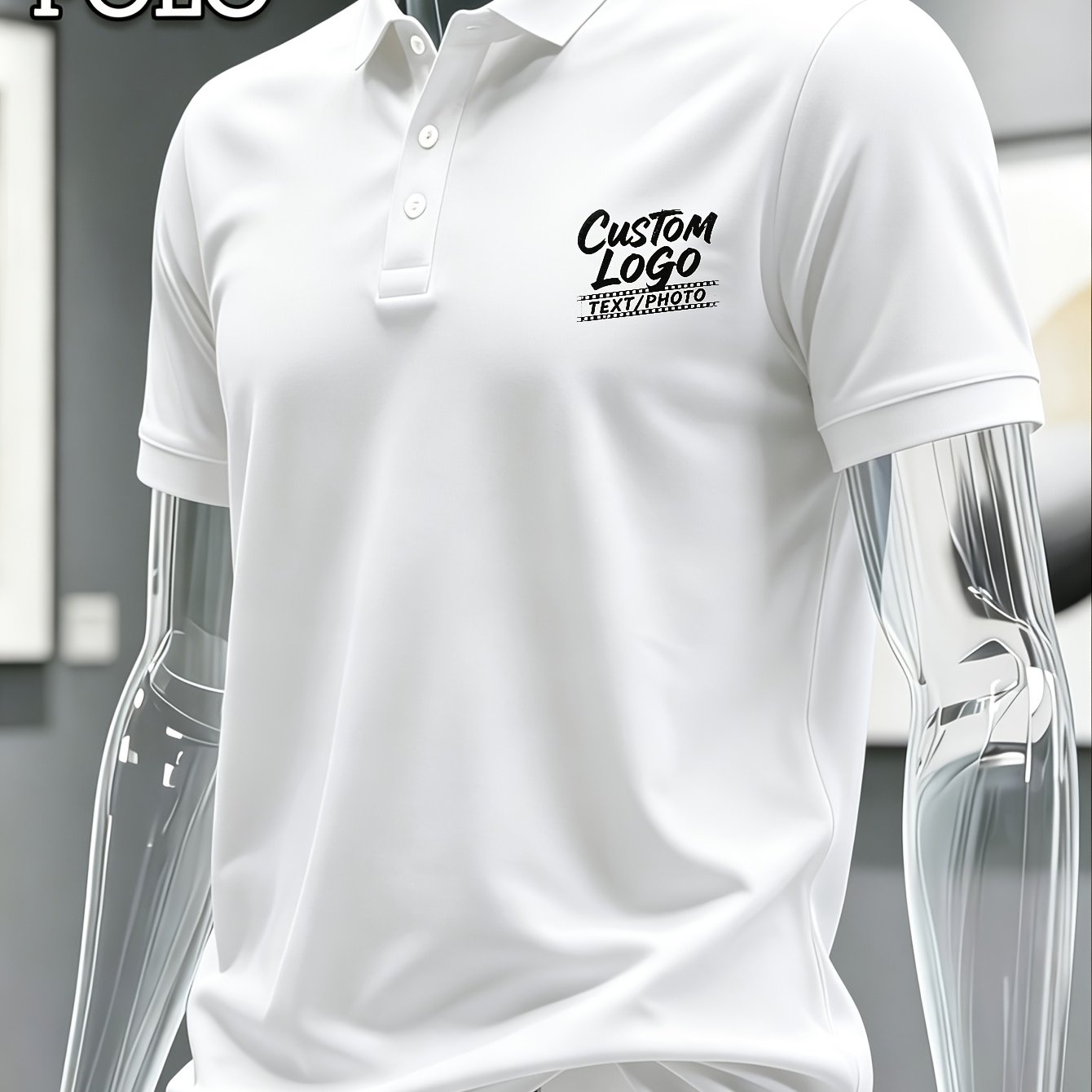 Customizable Print, Men's Shirt, Custom Logo Pattern, 2026 Summer New Short Sleeve High Quality , Customizable Logo Team Group Photo Personalized Customization, Local Warehouse Shipping
