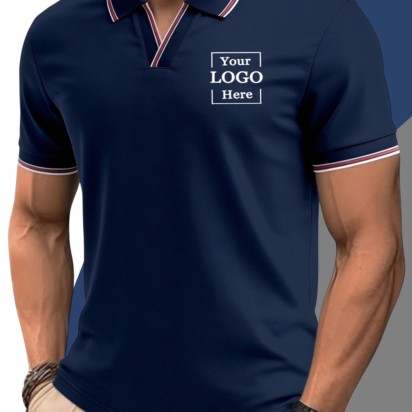 TEMU Polo d'été pour homme, motif personnalisable, logo imprimé, idéal pour les occasions business casual, personnalisable pour ou groupes, parfait