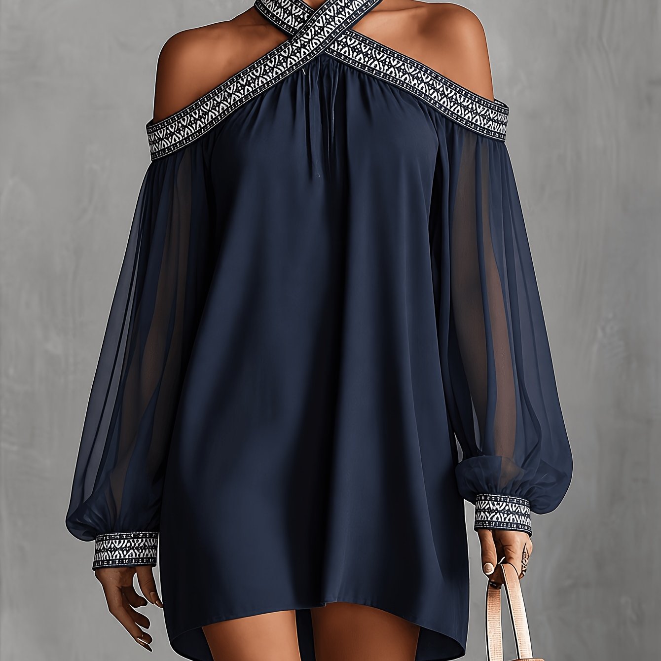 TEMU Women's Long Sleeve Loose Fit Dress With Flattering Fit