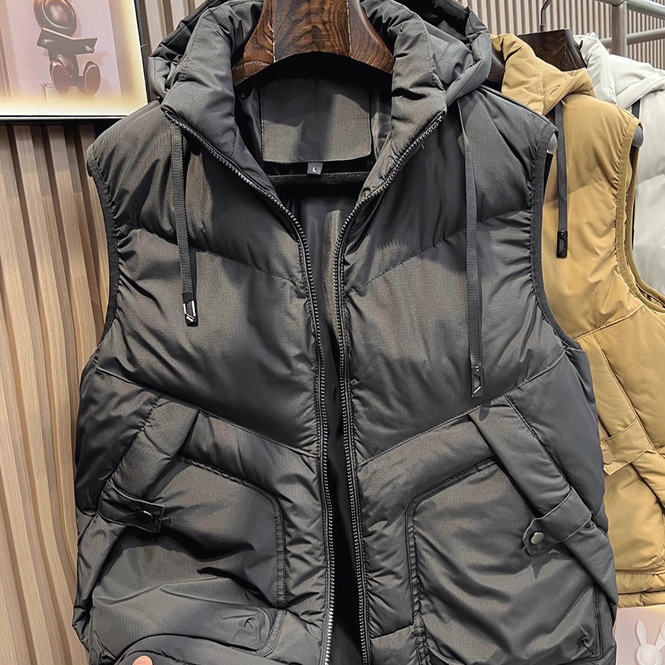 TEMU Men's Thickened Autumn And Winter Vest, Stand Collar Jacket, Horse Jacket, Outer, Jacket, Vest, Waistcoat