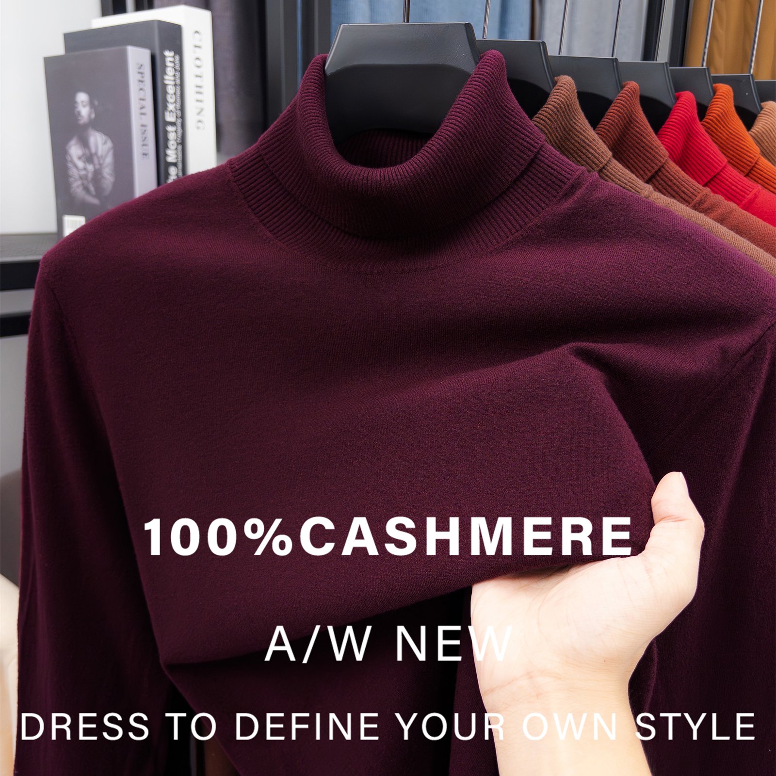 TEMU Obm Men's Turtleneck Knit Sweater, Suitable For Business, Outerwear, Home, And Layering. Skin-friendly, Comfortable, Delicate, And Smooth To The