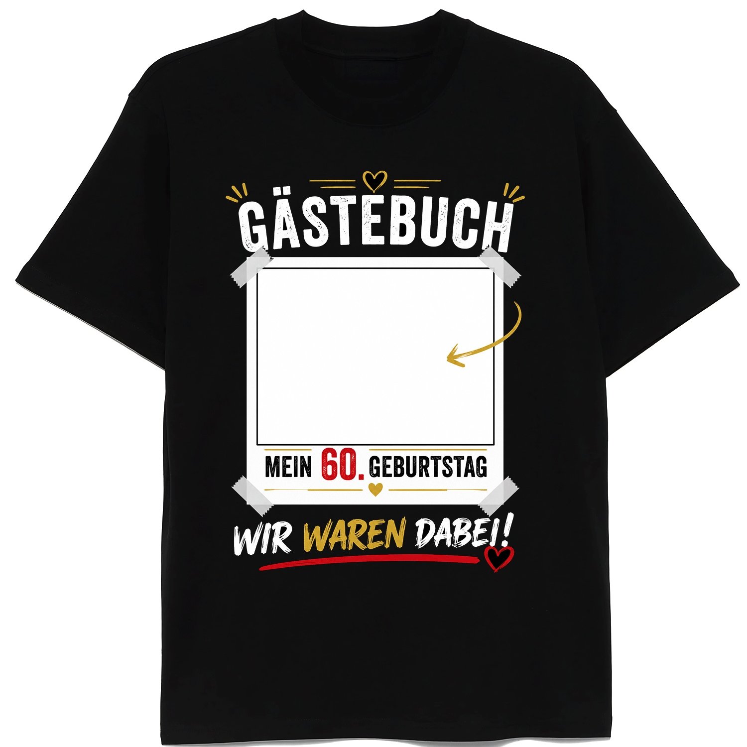 Image of 60th Birthday Guest Book T-shirt Men Women Sign In Keepsake 60 Years Old Birthday Party Tee